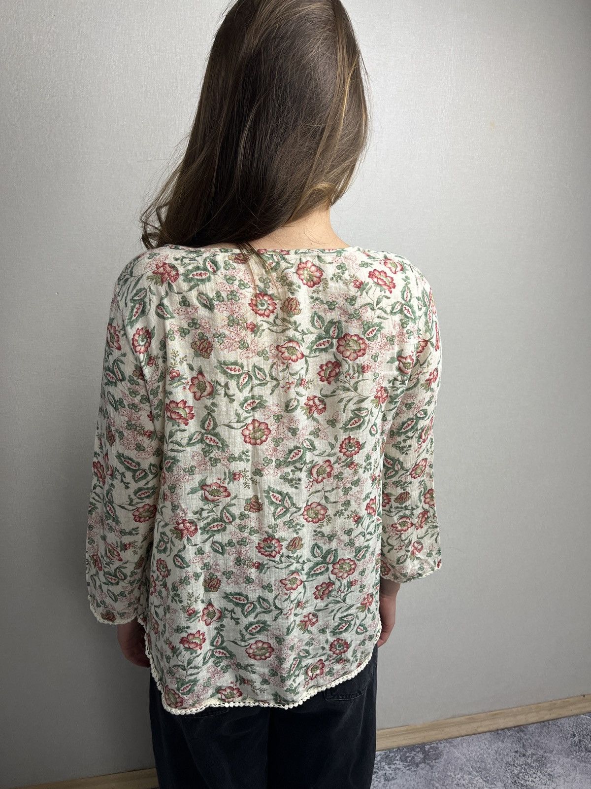 Denim & Supply Ralph Lauren × Polo Ralph Lauren × Ralph Lauren Denim & Supply Ralph Lauren Boho Floral Womens Blouse Top Size M / US 6-8 / IT 42-44 - 4 Thumbnail