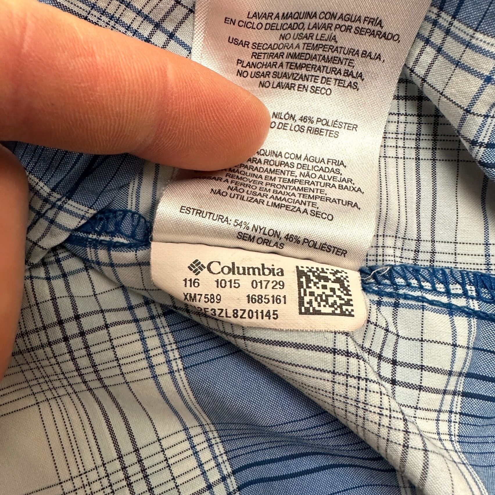 Vintage Columbia Omni Wick Shirt Mens Blue Plaid Short Sleeve Button-Up Casual Outdoor Top Size US L / EU 52-54 / 3 - 7 Thumbnail