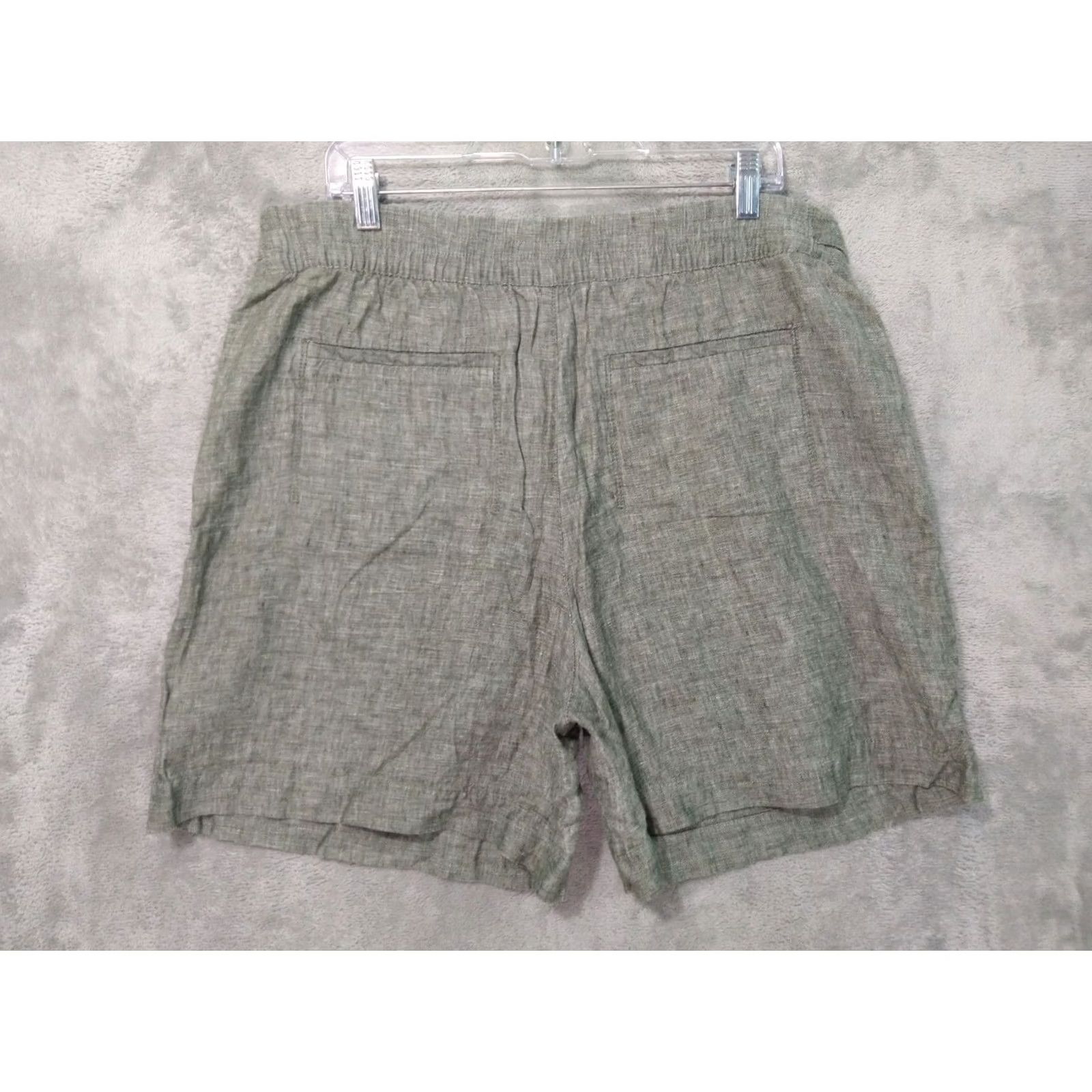 Athleta Athleta Shorts Womens 16 Green Voyager Linen High Rise Elastic Waist Beachy Size 38" / US 16 / IT 52 - 2 Thumbnail