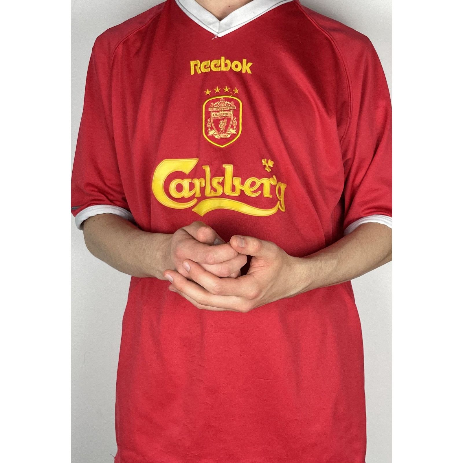 Reebok Reebok Hydromove Mens Red White V-Neck Liverpool F.C. Jersey Size US L / EU 52-54 / 3 - 2 Thumbnail