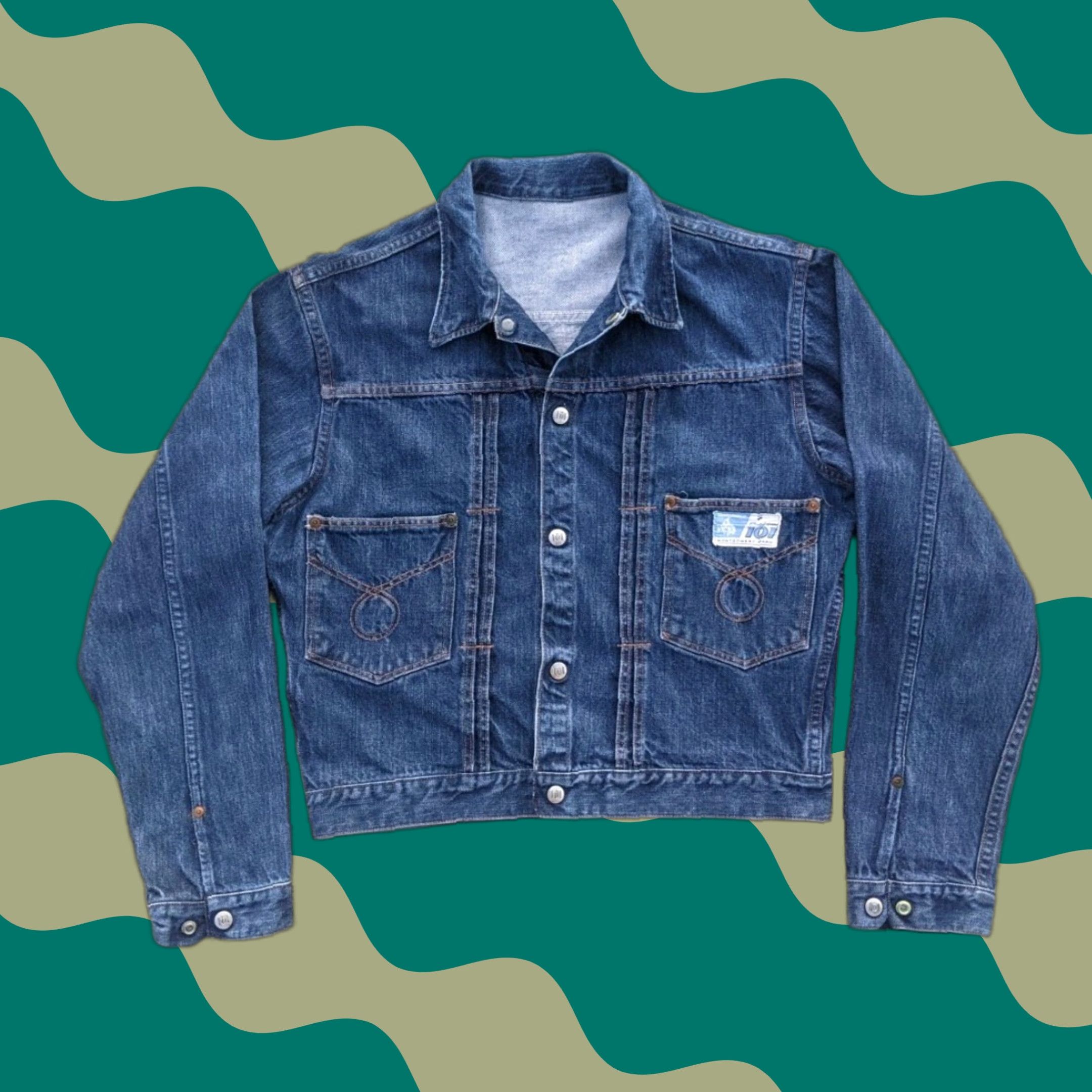 VINTAGE Montgomery Ward Power House 101 Type 1 Denim Jacket Adults