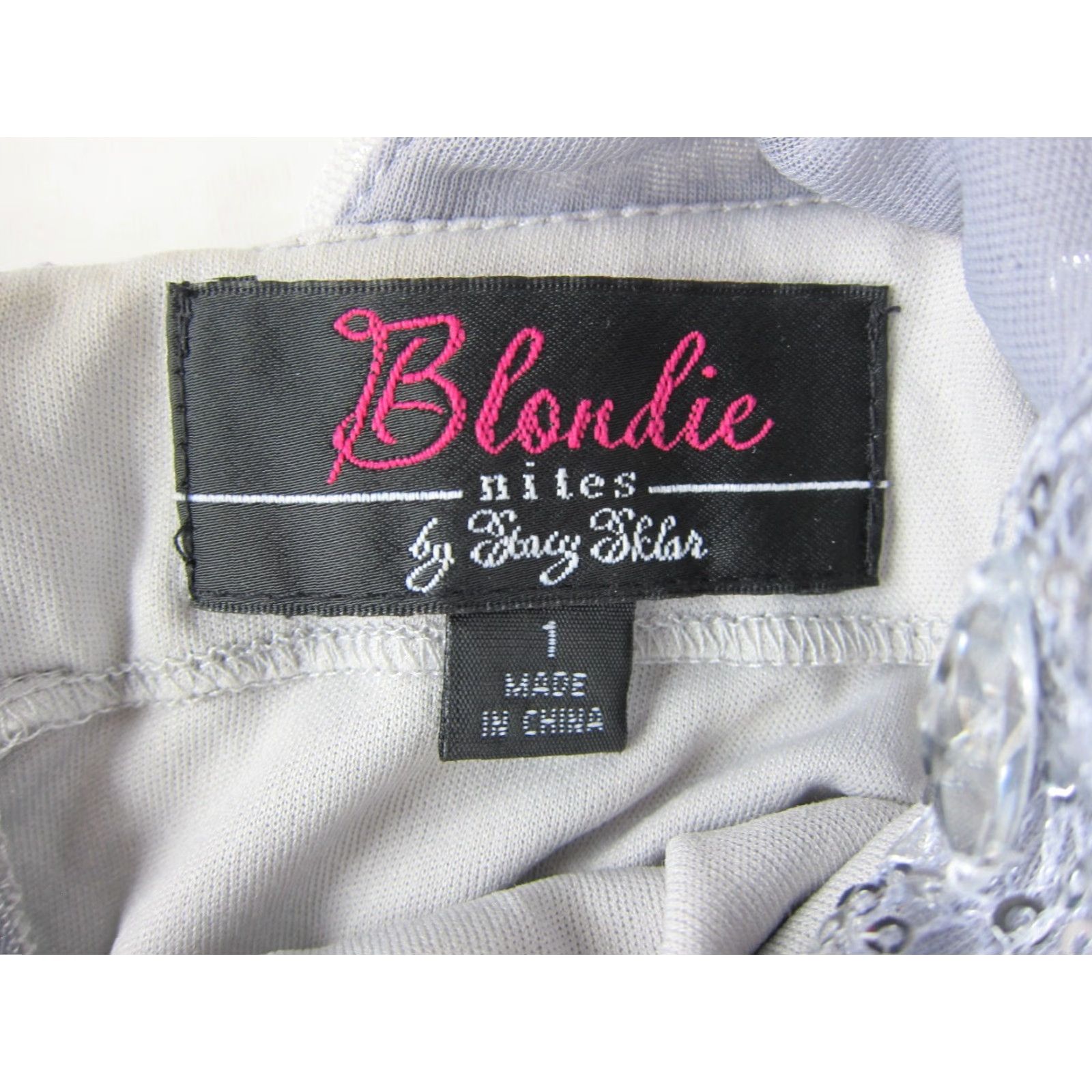 Vintage Blondie Nites Ball Gown Dress Sleeveless Party Grey Silver Sparkle Ruched 1 Womens Junior Size 1 Knee Length Size XS / US 0-2 / IT 36-38 - 3 Thumbnail