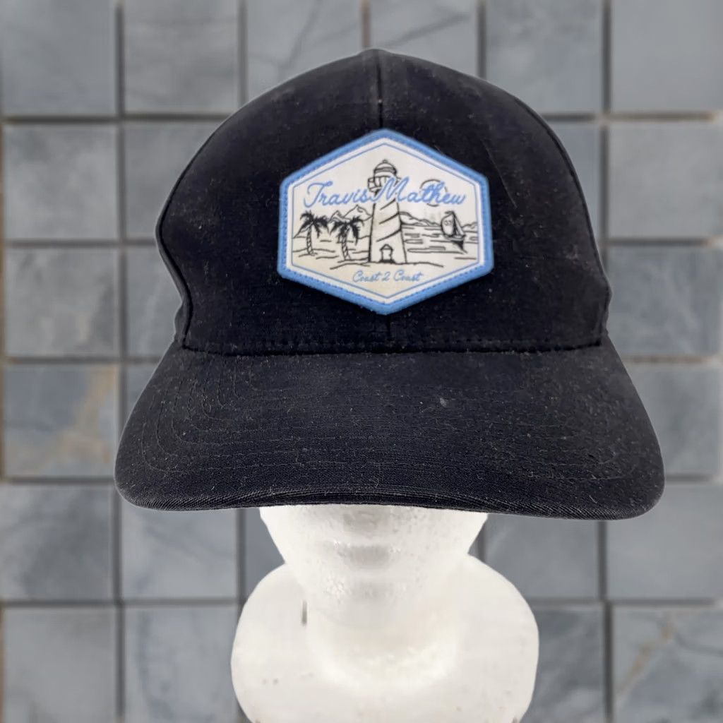 TravisMathew Travis Mathew Hat Cap Snap Back Black Lighthouse Patch Coast Mens Golf Cotton Hat Cap Snap Back Black Lighthouse Patch Coast Mens Golf Cotton Size ONE SIZE - 1 Thumbnail