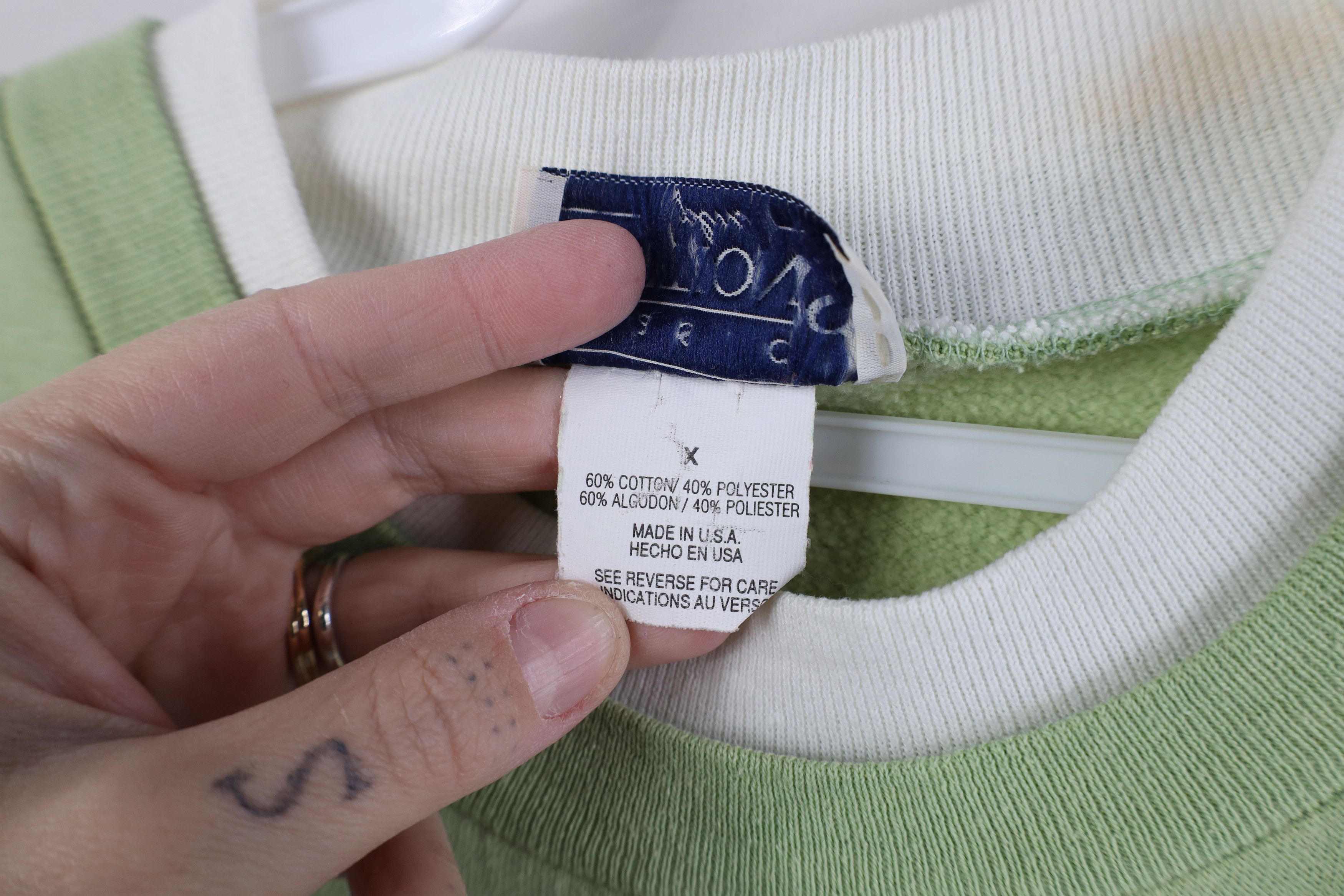 Vintage Vintage 90s Streetwear Angels Layered Sweatshirt Green Size XL / US 12-14 / IT 48-50 - 10 Thumbnail