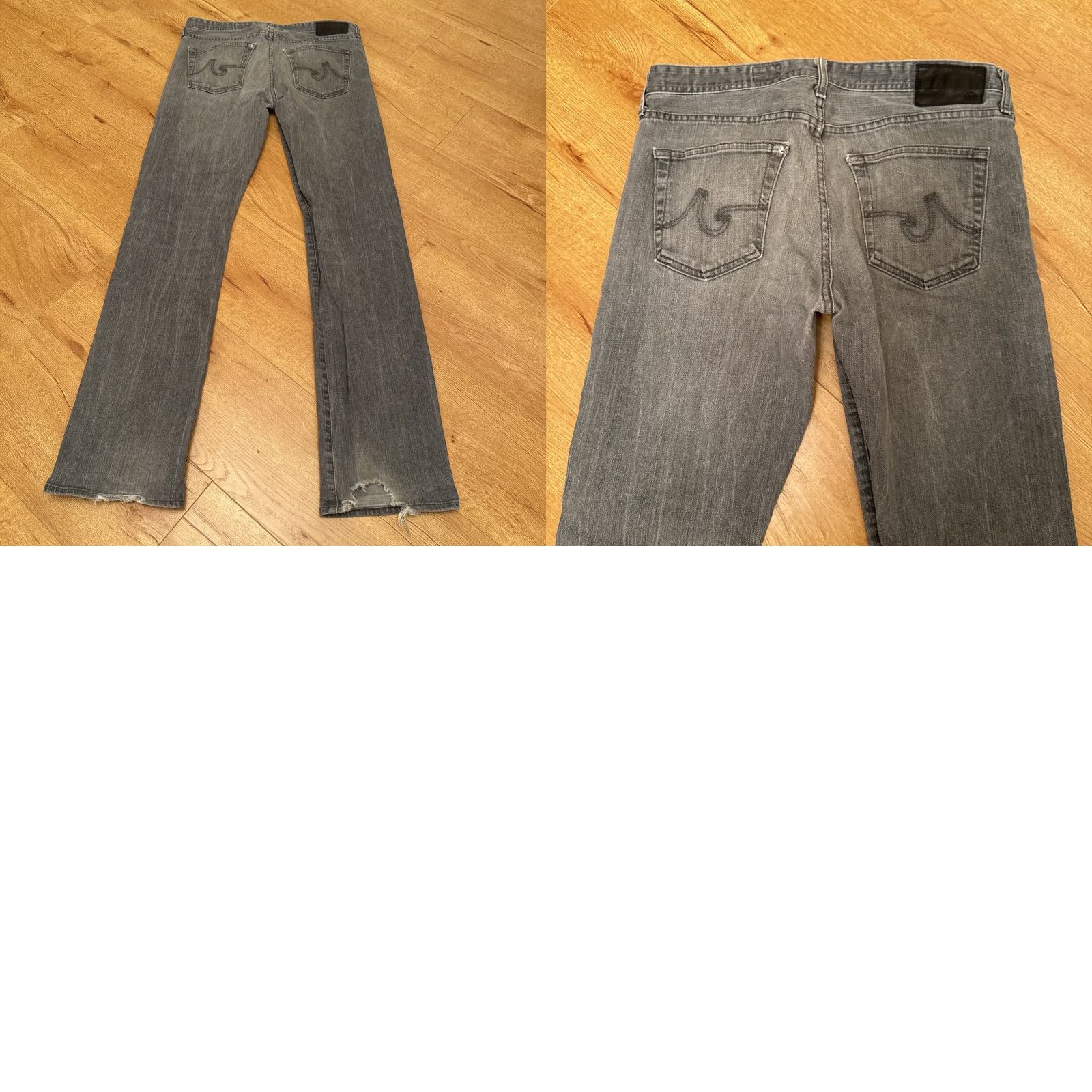 Denime Adriano Goldschmied Jeans 32x34 Adult Grey Denim The Protege Straight Leg Jeans Men Regular 32x34 Grey Denim Pockets Vintage No Size US 32 / EU 48 - 8 Thumbnail