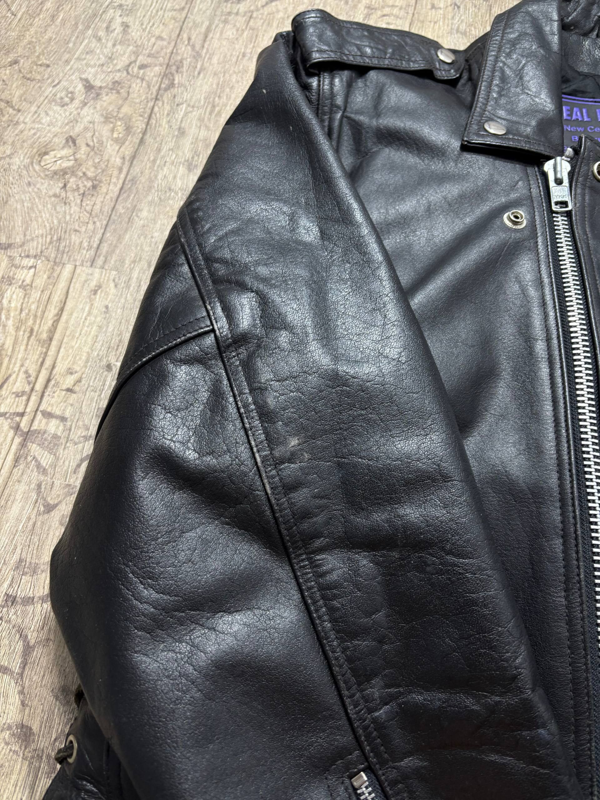 Genuine Leather Vintage USA Braid Rare Assymetrical Leather Jacket Size US XL / EU 56 / 4 - 21 Thumbnail