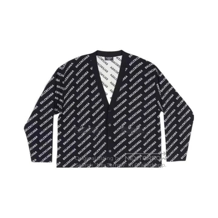 Balenciaga Balenciaga Black Letter Print Knit Cardigan. Size US M / EU 48-50 / 2 - 1 Thumbnail