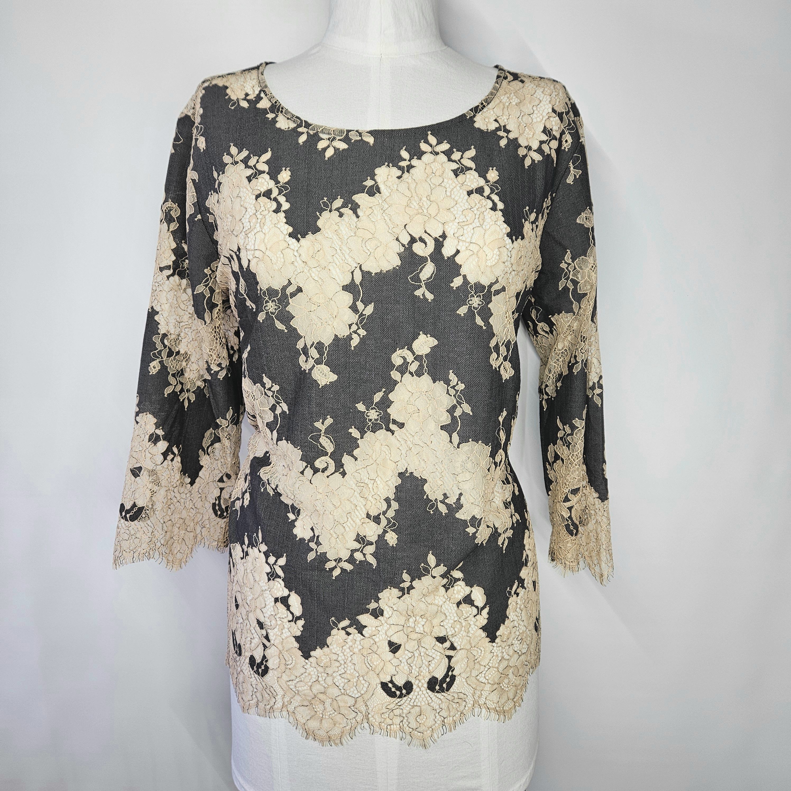 Linea Linea Louis Dell'Olio Size L/14 Tunic Blouse Top Grey Size L / US 10 / IT 46 - 1 Thumbnail