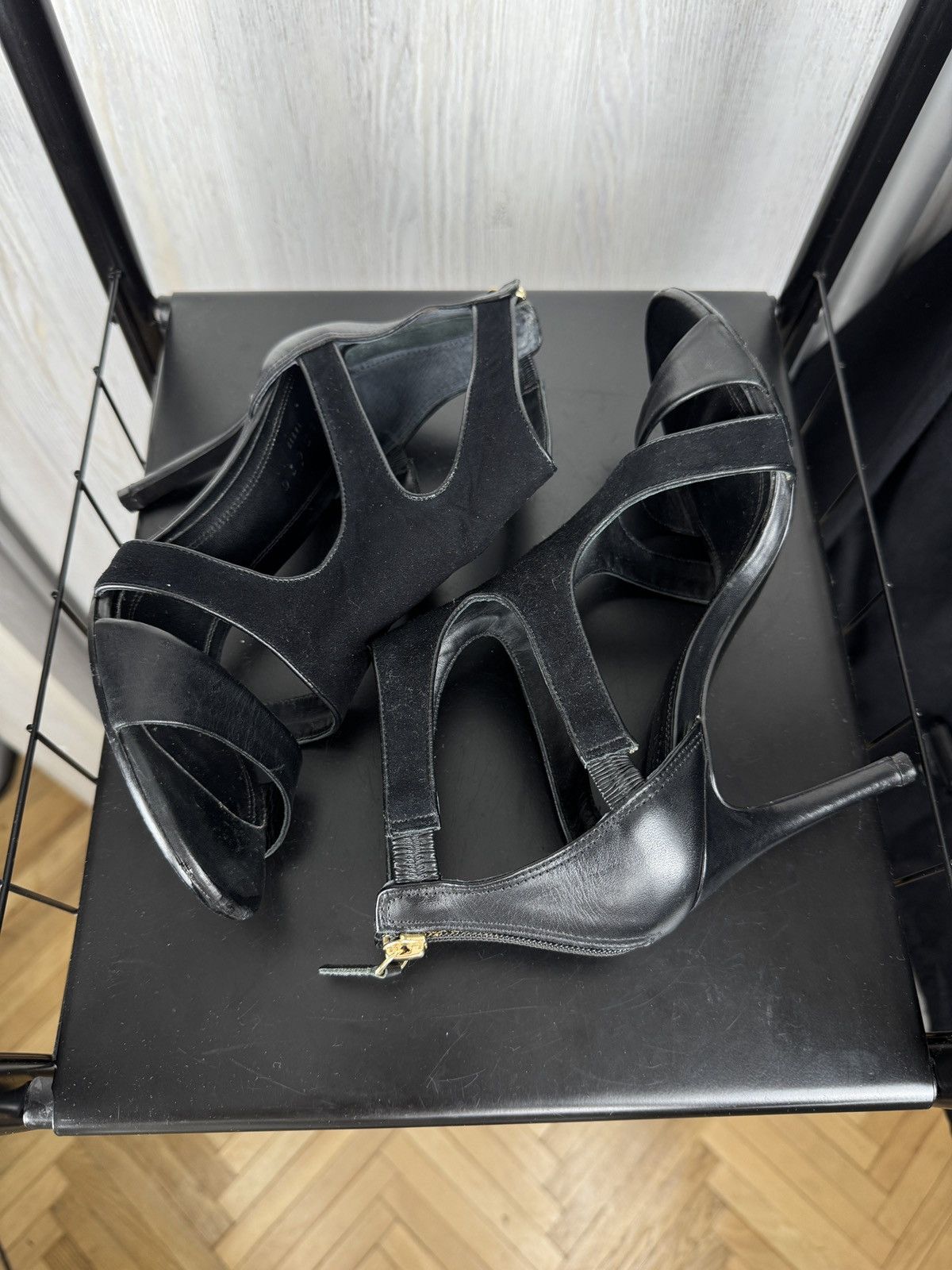 Sandro Sandro Paris black Leather Stiletto High Heel Sandals sz 38 Size US 8 / IT 38 - 7 Thumbnail