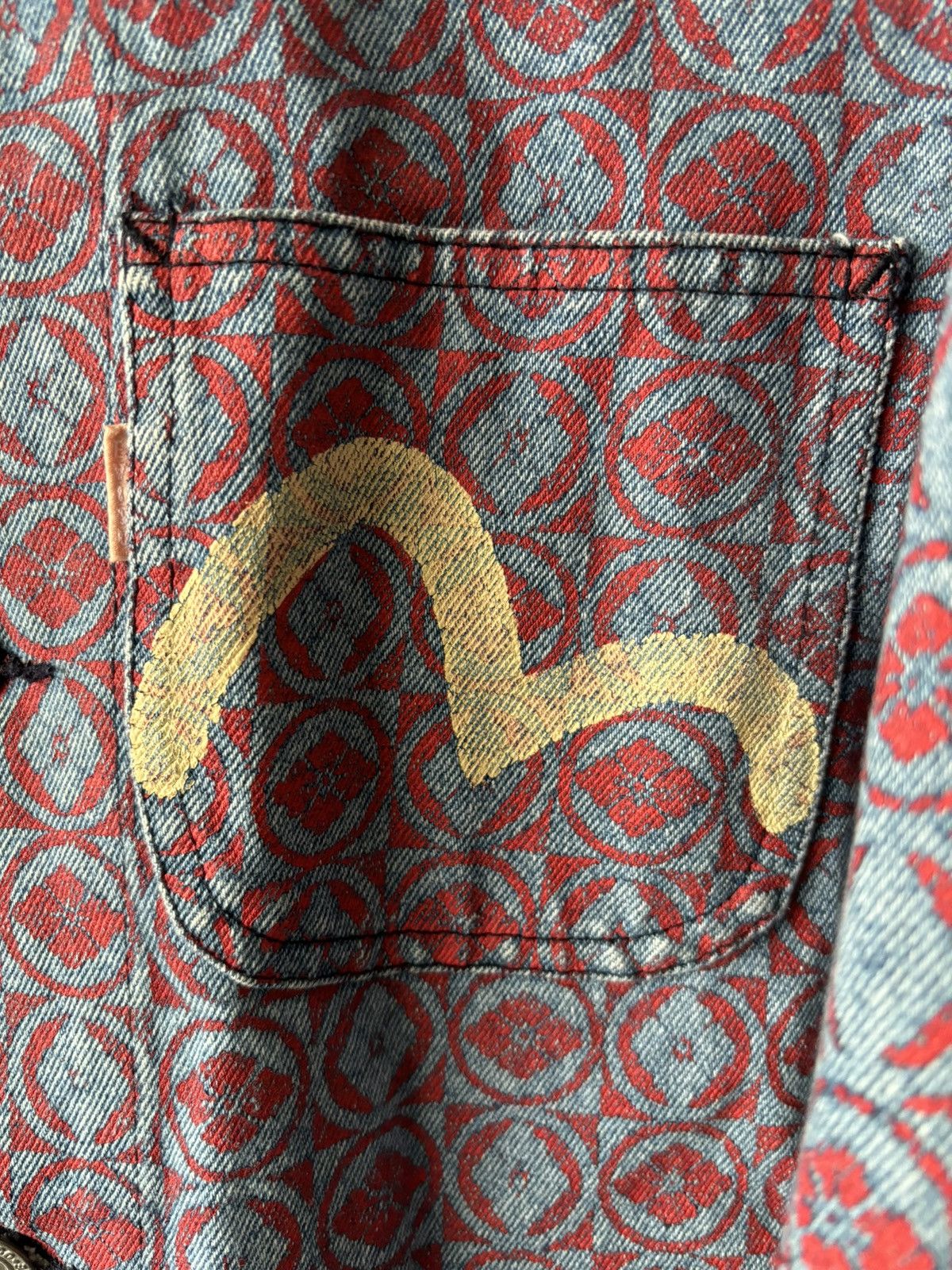 Evisu × Vintage Evisu Denim Chore Coat Monogram Jacket Size US S / EU 44-46 / 1 - 3 Thumbnail