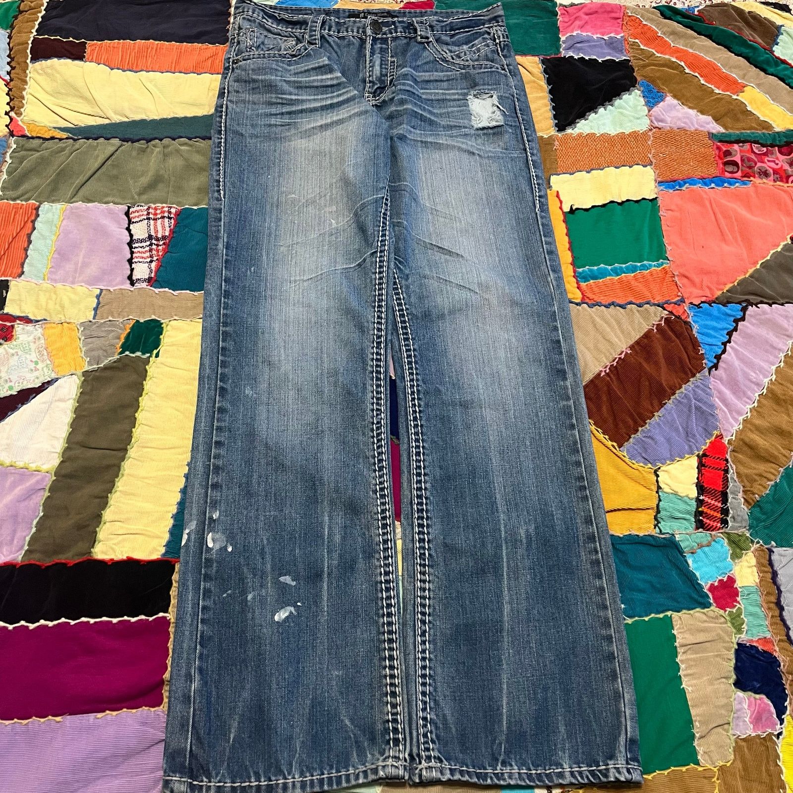 Carbon Black Carbon Black Baggy Wide Leg Acid Washed Blue Jeans 34Wx34L Size US 34 / EU 50 - 1 Thumbnail