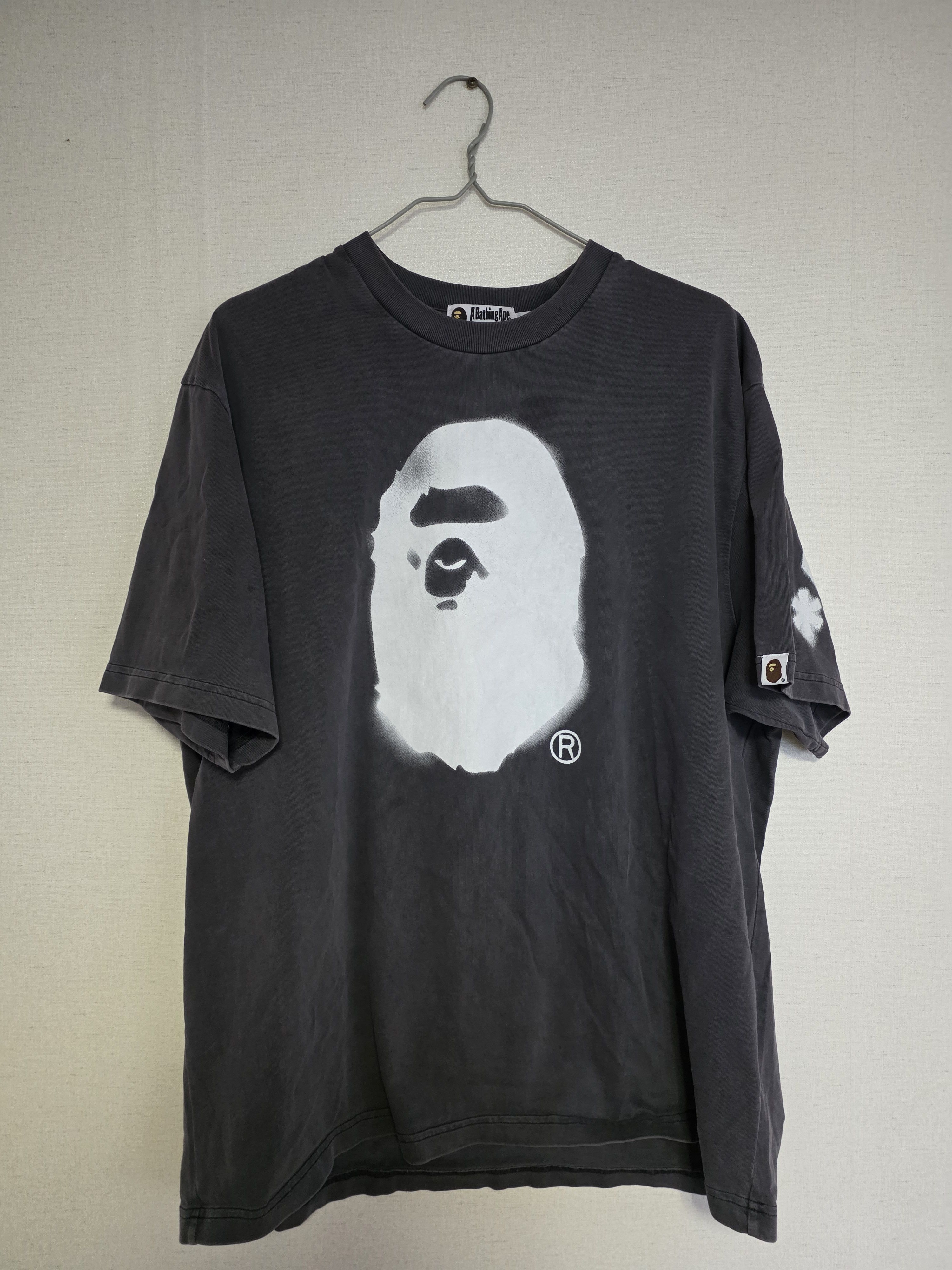 Bape BAPE Pigment Dyed Spray Ape Head Tee (Gray) Size US L / EU 52-54 / 3 - 1 Thumbnail