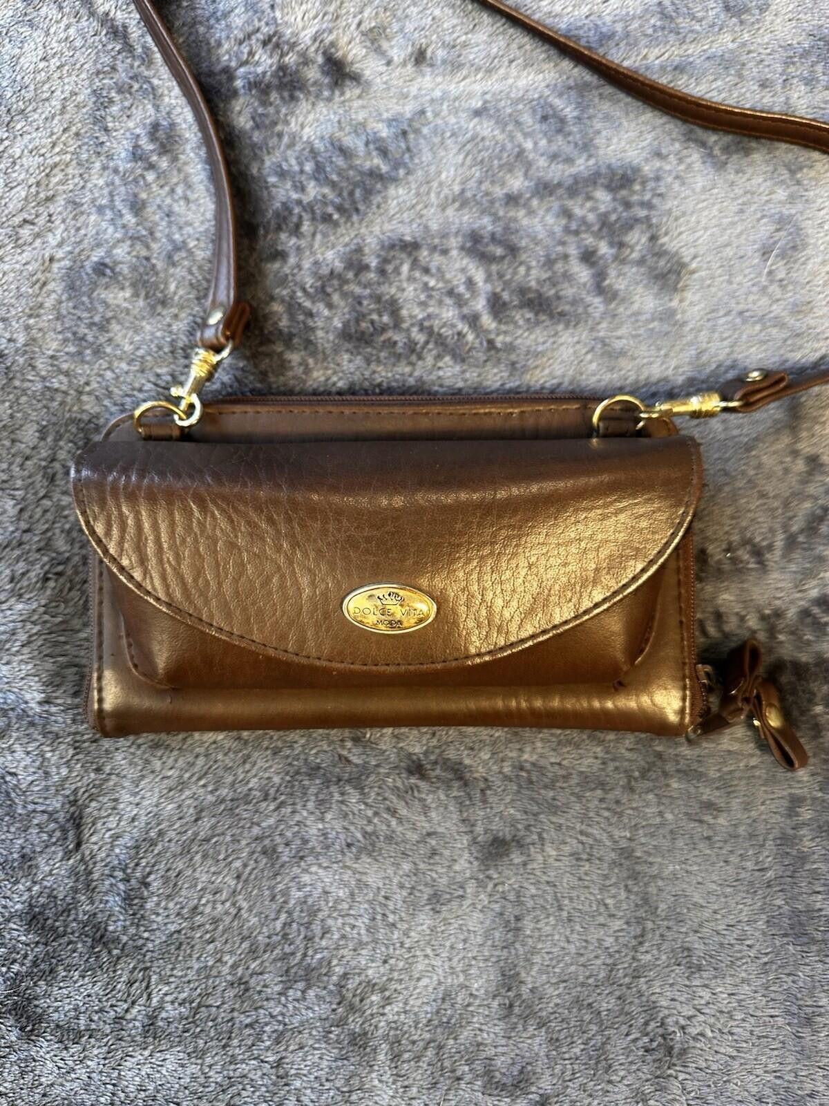 Other VTG Dolce Vita Moda Brown Leather Clutch Glasses Case Size ONE SIZE - 2 Thumbnail