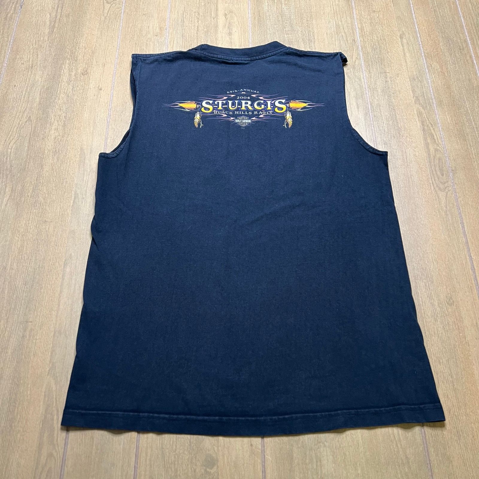 Harley Davidson Vintage 2004 Sturgis Black Hills Rally sleeveless t-Sz M Size US M / EU 48-50 / 2 - 4 Thumbnail
