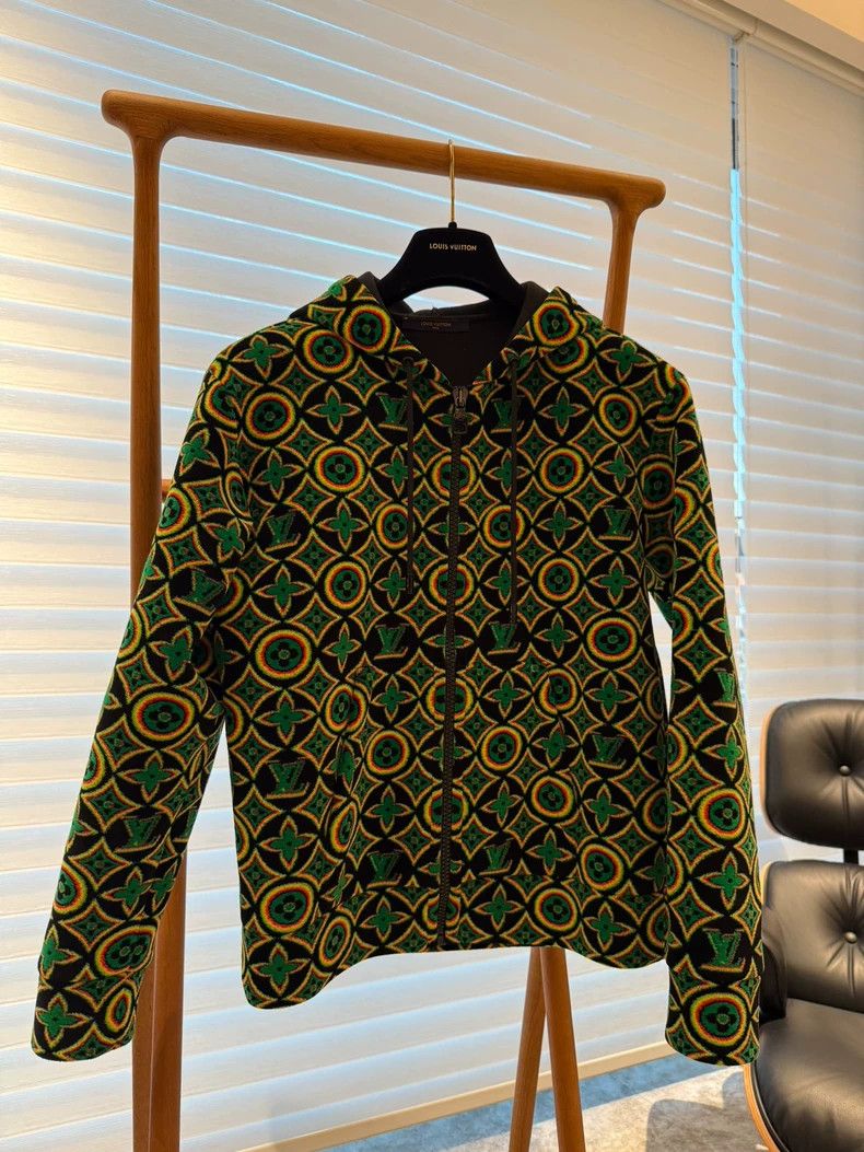 Louis Vuitton Louis Vuitton Jamaican Flocked Fleece Zip Hoodie 2501-Nexta Size US S / EU 44-46 / 1 - 1 Thumbnail
