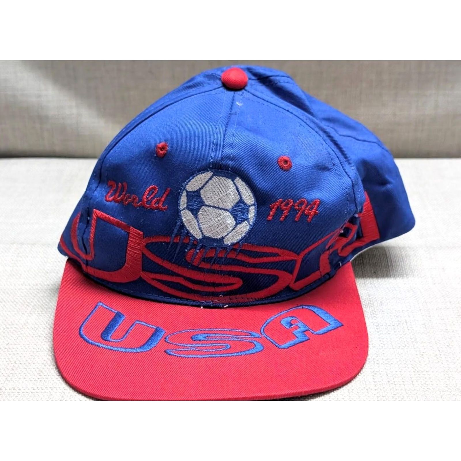 Vintage VINTAGE 1994 WORLD CUP IN LINE Hat Men Adjustable Blue Cotton Soccer USA 1990s snapback Size ONE SIZE - 7 Thumbnail