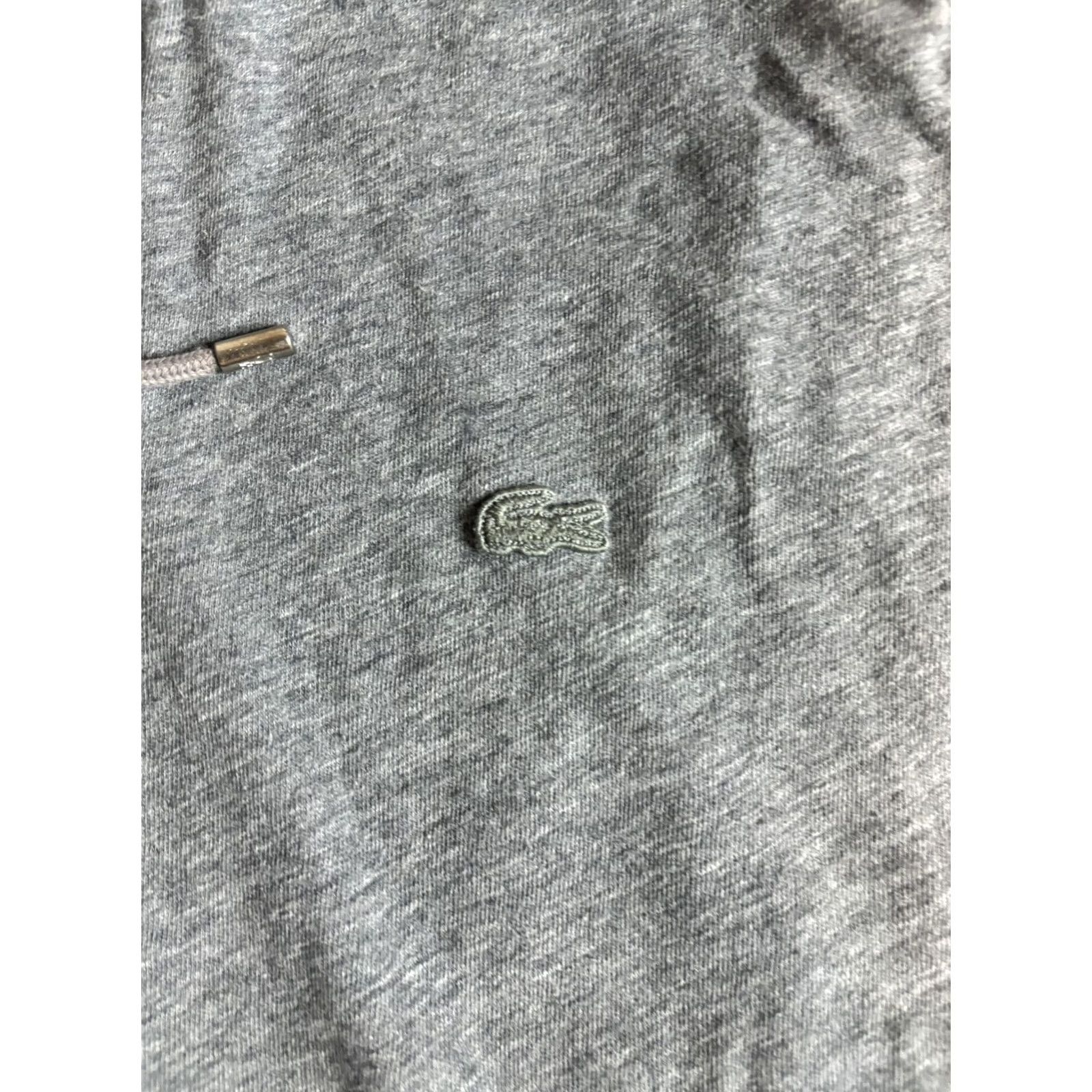 Lacoste Lacoste Hoodie Mens L Gray Full Zip Lightweight Jersey Croc Logo Sweatshirt Size US L / EU 52-54 / 3 - 2 Thumbnail