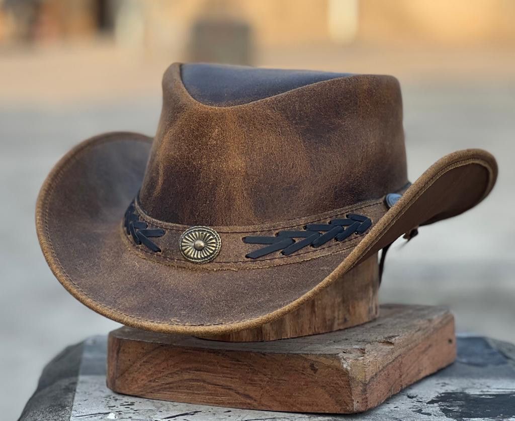 Other Australian Unisex Western Cowboy Style Tan Crazy Hat Size 26 - 1 Thumbnail