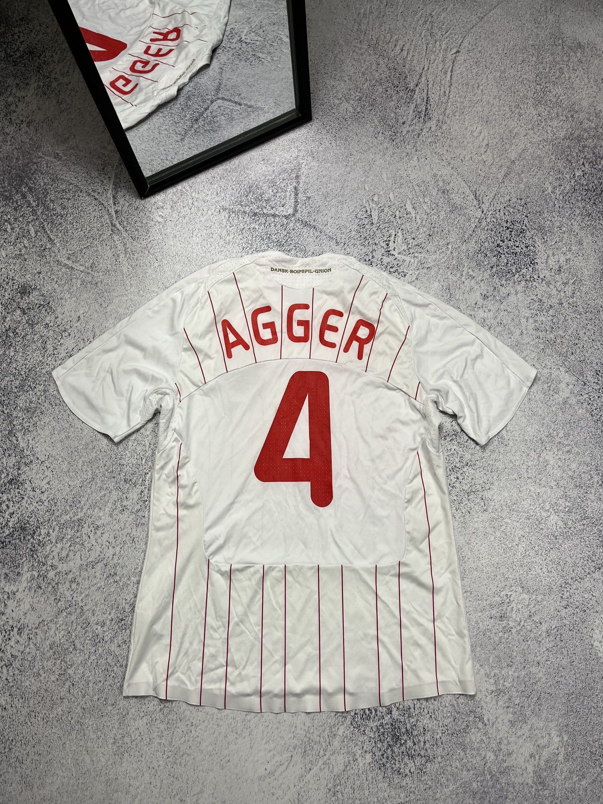 Adidas × Vintage Adidas Denmark 2008 #4 Agger Away Soccer Jersey Football Size US XL / EU 56 / 4 - 14 Thumbnail