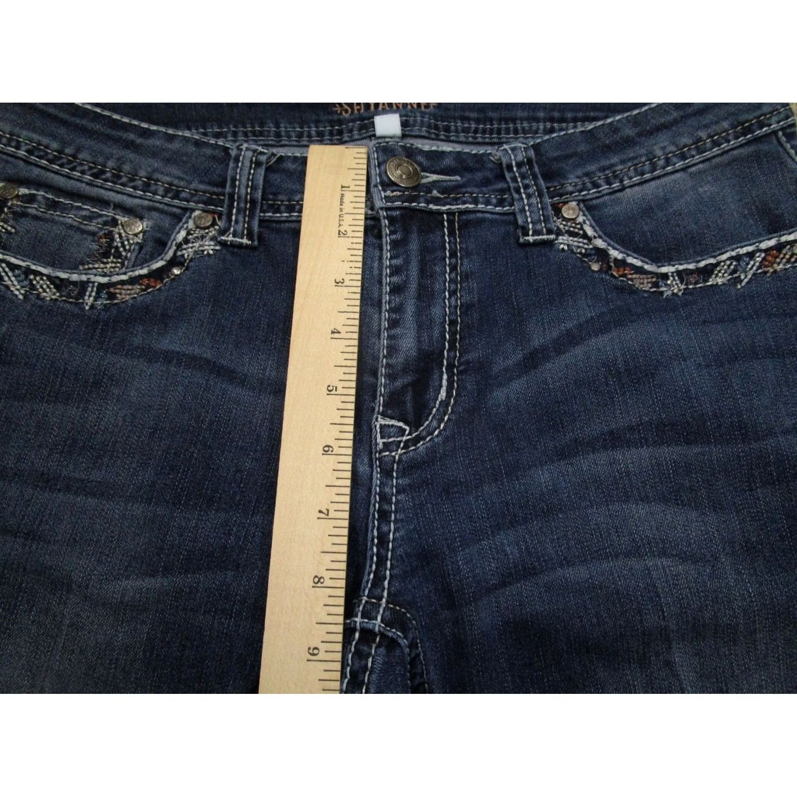 Vintage Shyanne Jeans Women Bootcut Jeans Blue 30S Stretch Embroidered Pockets Cowgirl Southwestern Mens Women Girls Size 30" / US 8 / IT 44 - 6 Thumbnail