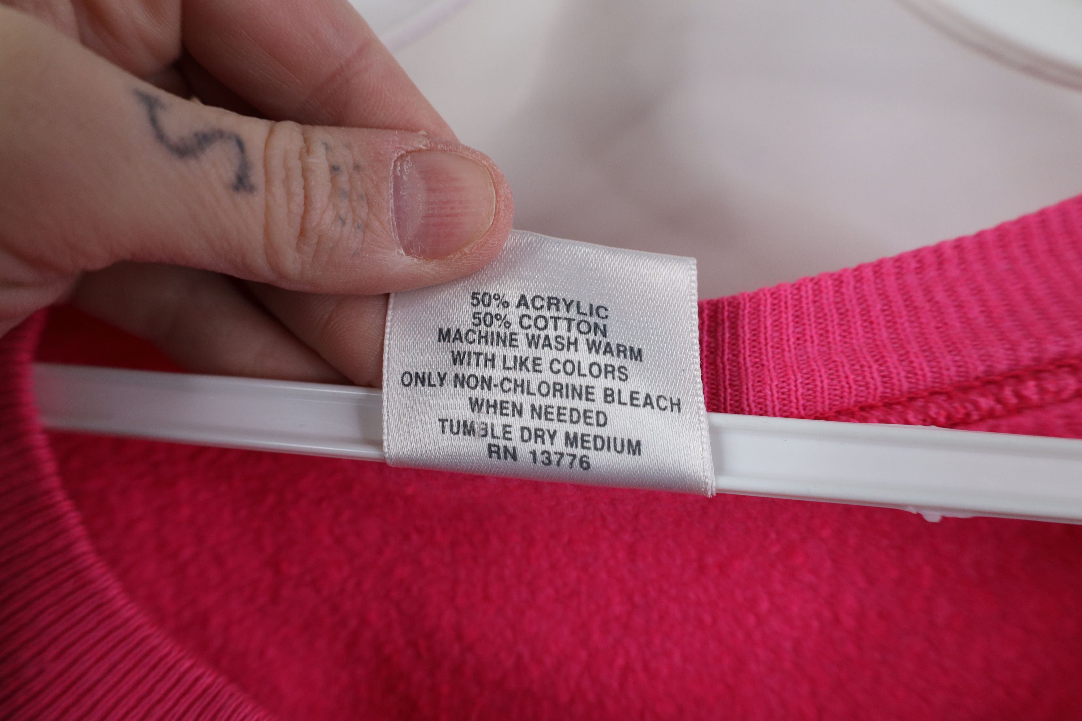 Vintage Vintage 80s 90s Streetwear Crewneck Sweatshirt Pink USA Size XL / US 12-14 / IT 48-50 - 5 Thumbnail
