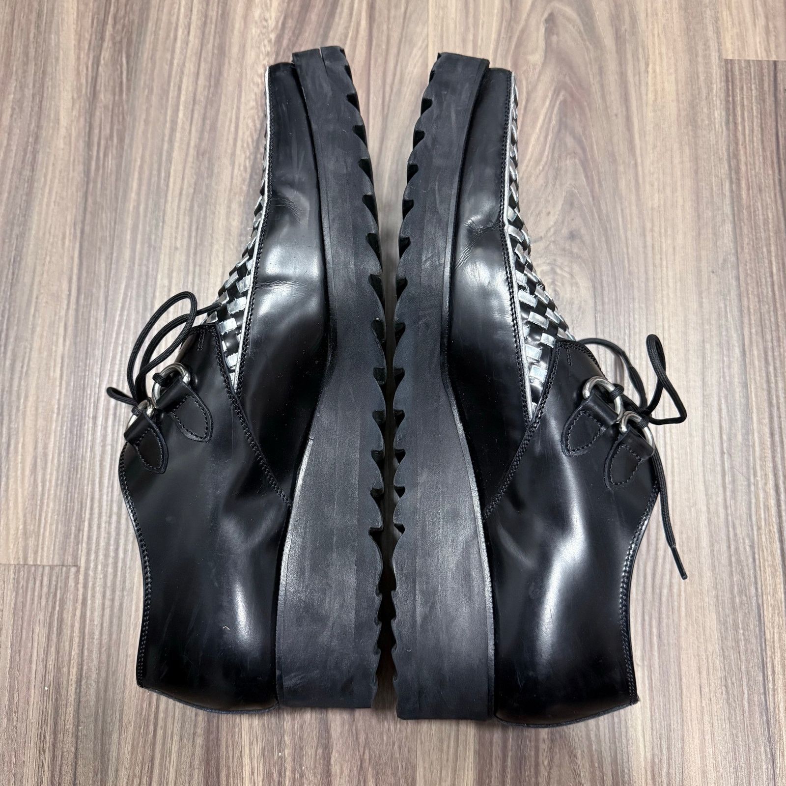 Dsquared2 DSQUARED2 Rare Runway Lace Up Shoes Black Silver EU 41.5 Size US 8.5 / EU 41-42 - 5 Thumbnail