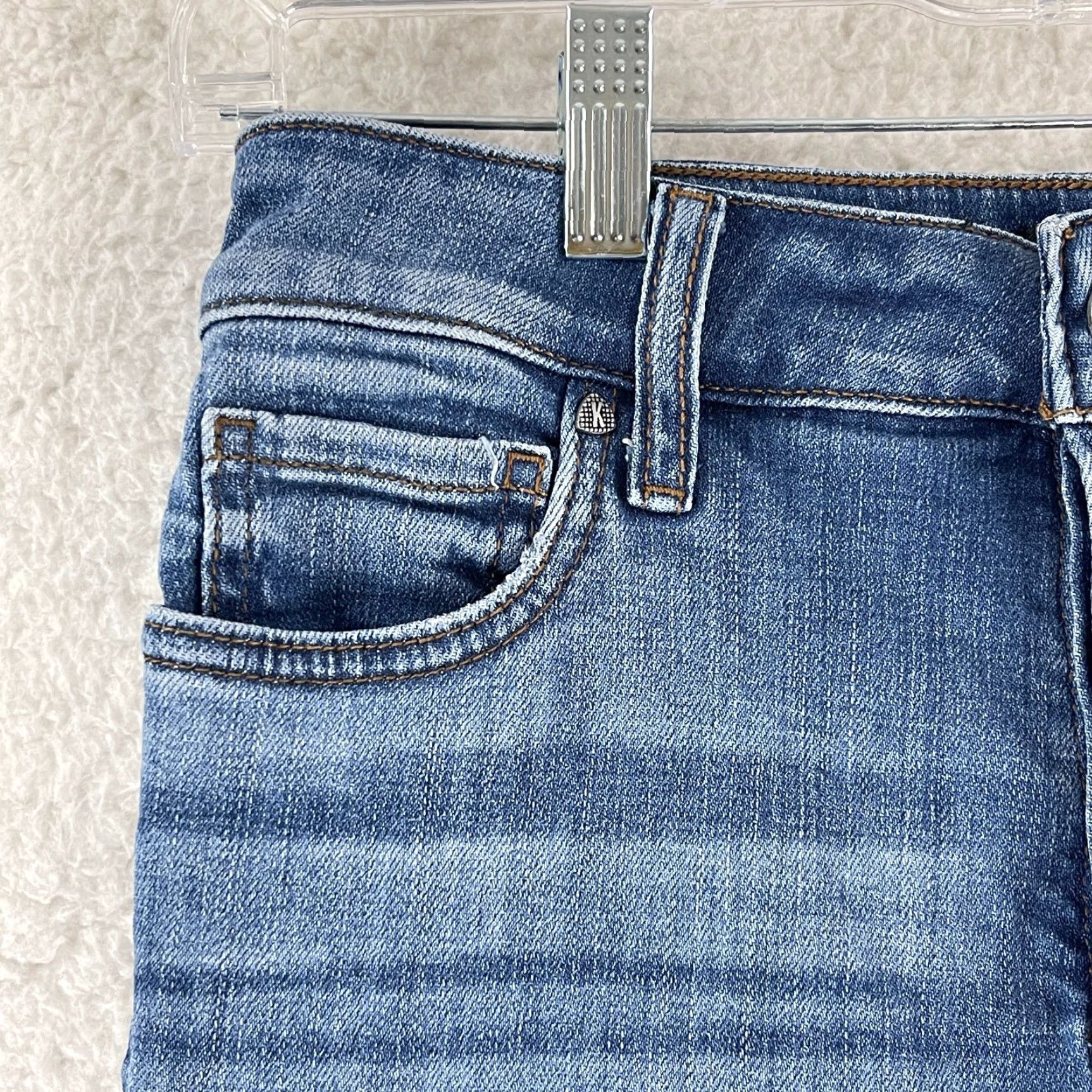 Vintage KUT from the Kloth Chrissie Fab Ab Straight Leg Jeans Womens Mid-Rise Size 0 Blue Size 25" / US 0 / IT 36 - 4 Thumbnail