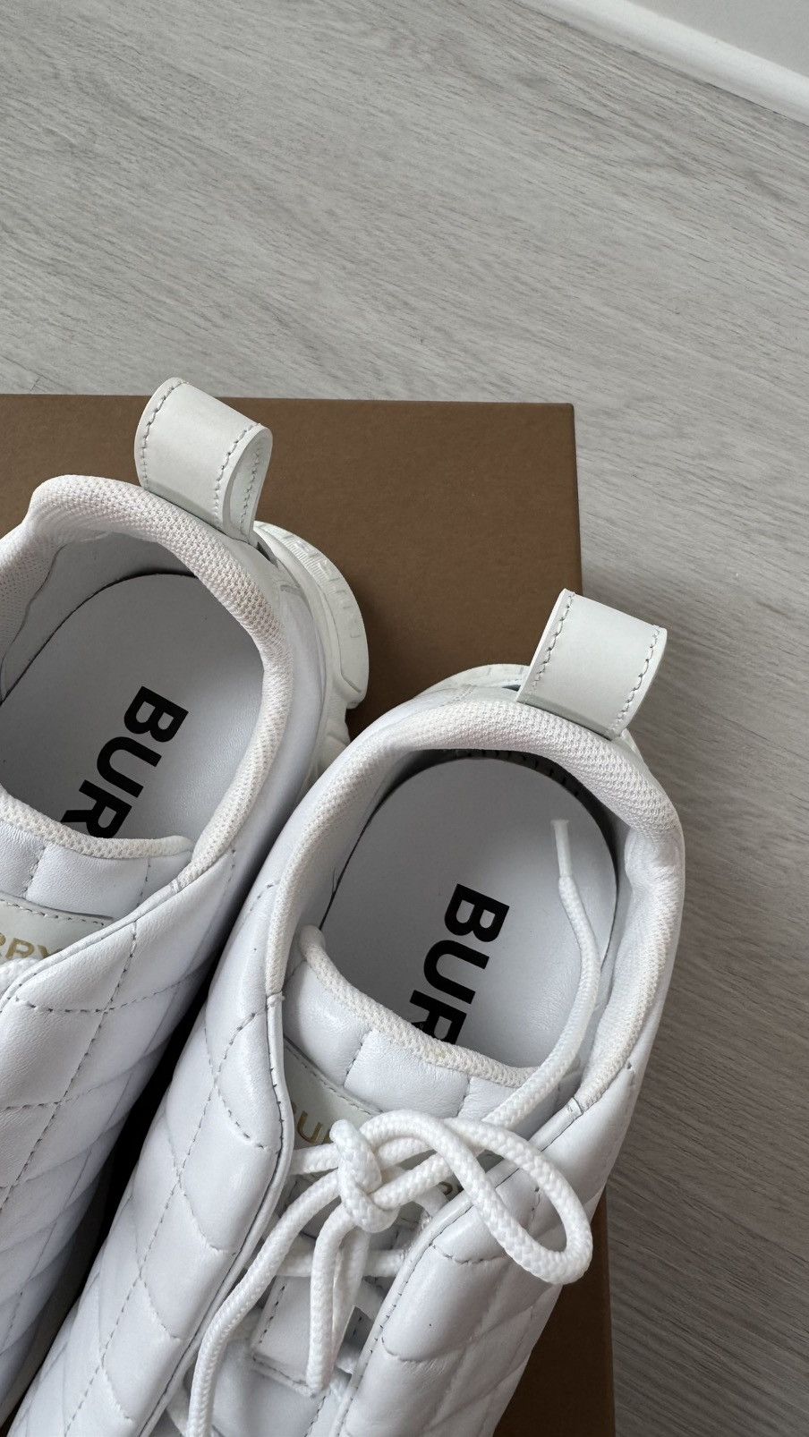 Burberry New Burberry White Quilted Sneakers Size US 9 / IT 39 - 4 Thumbnail