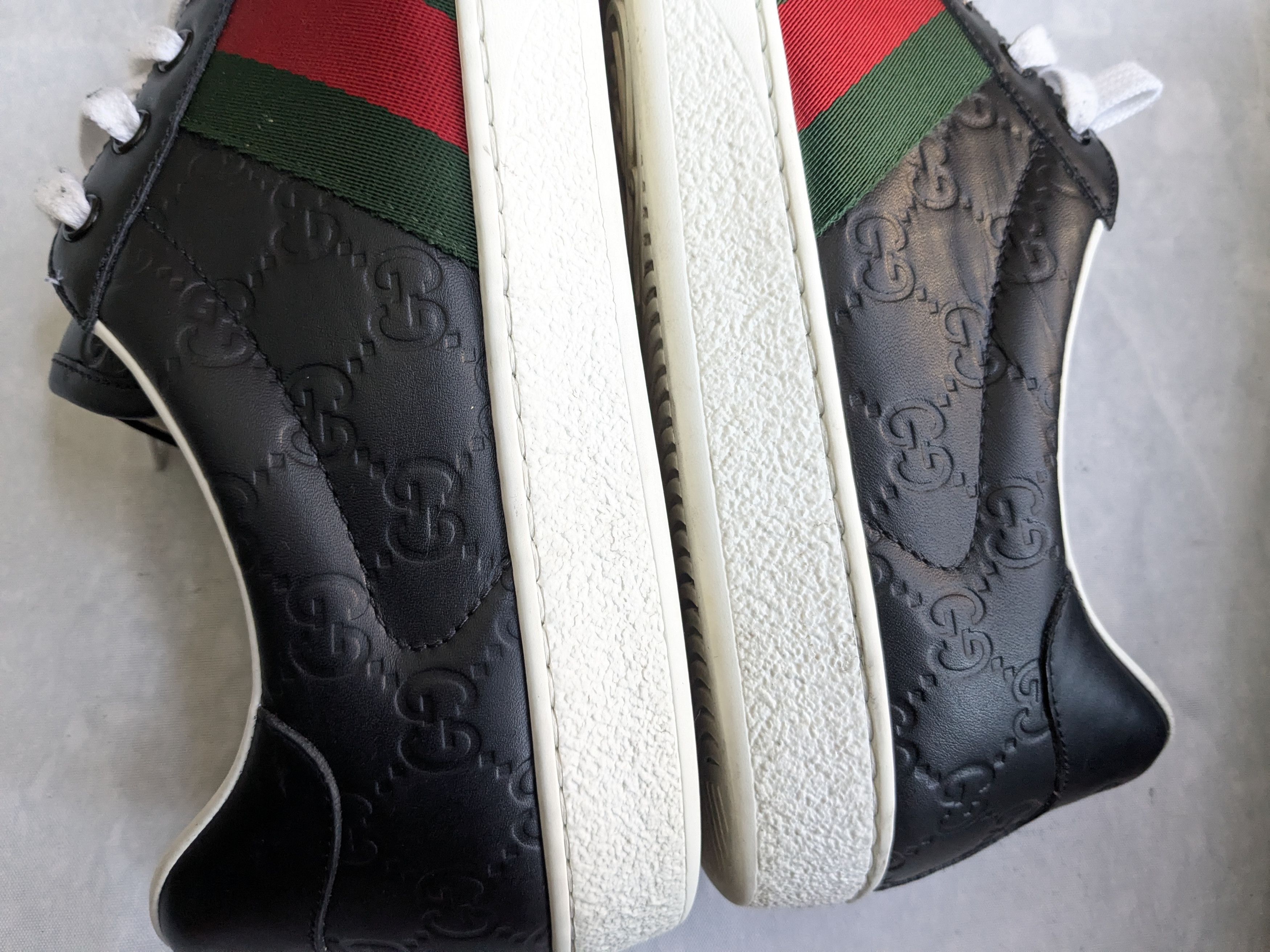Gucci Gucci Ace Sneakers Monogram GG Logo 12.5 Black Size US 12.5 / EU 45-46 - 9 Thumbnail