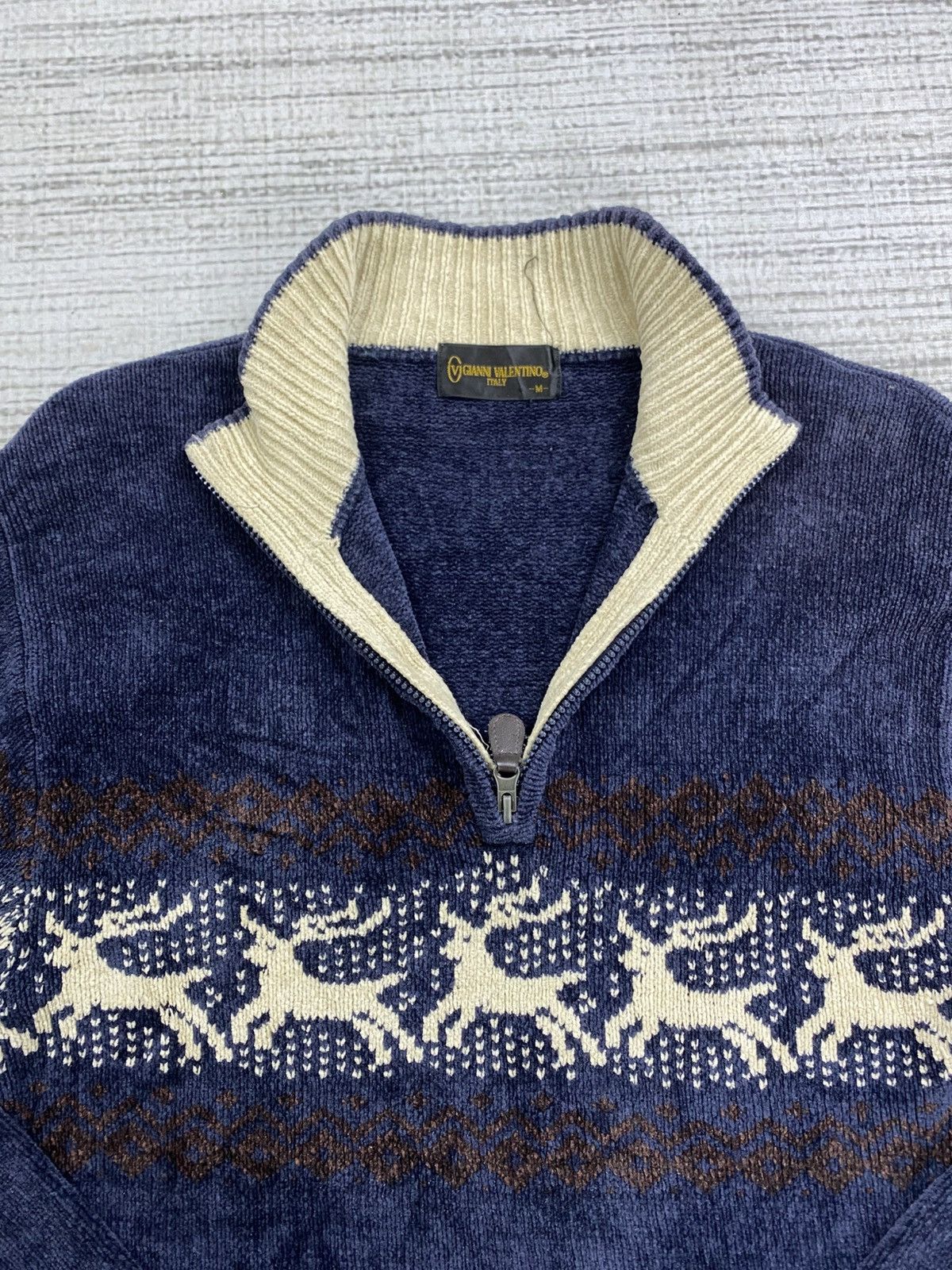 Gianni Valentino × Vintage Vintage Gianni Valentino Halfzipper Knitwear Size US M / EU 48-50 / 2 - 5 Thumbnail