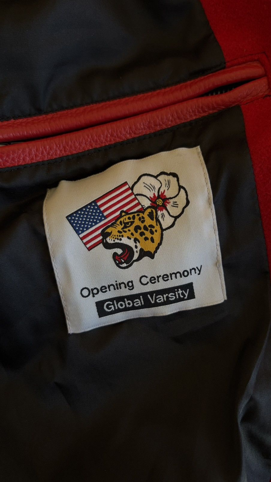 Opening Ceremony Opening Ceremony Varsity Jacket Red Leather Canada Size US L / EU 52-54 / 3 - 6 Thumbnail