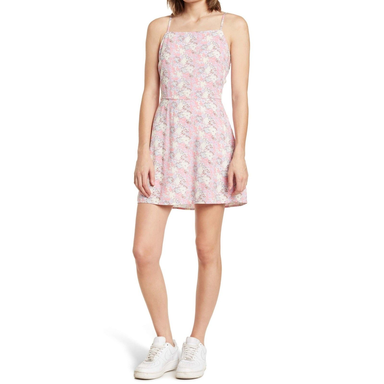 Other Abound Square Neck Printed Pink Mini Dress in Flower Haze Size XS / US 0-2 / IT 36-38 - 1 Thumbnail