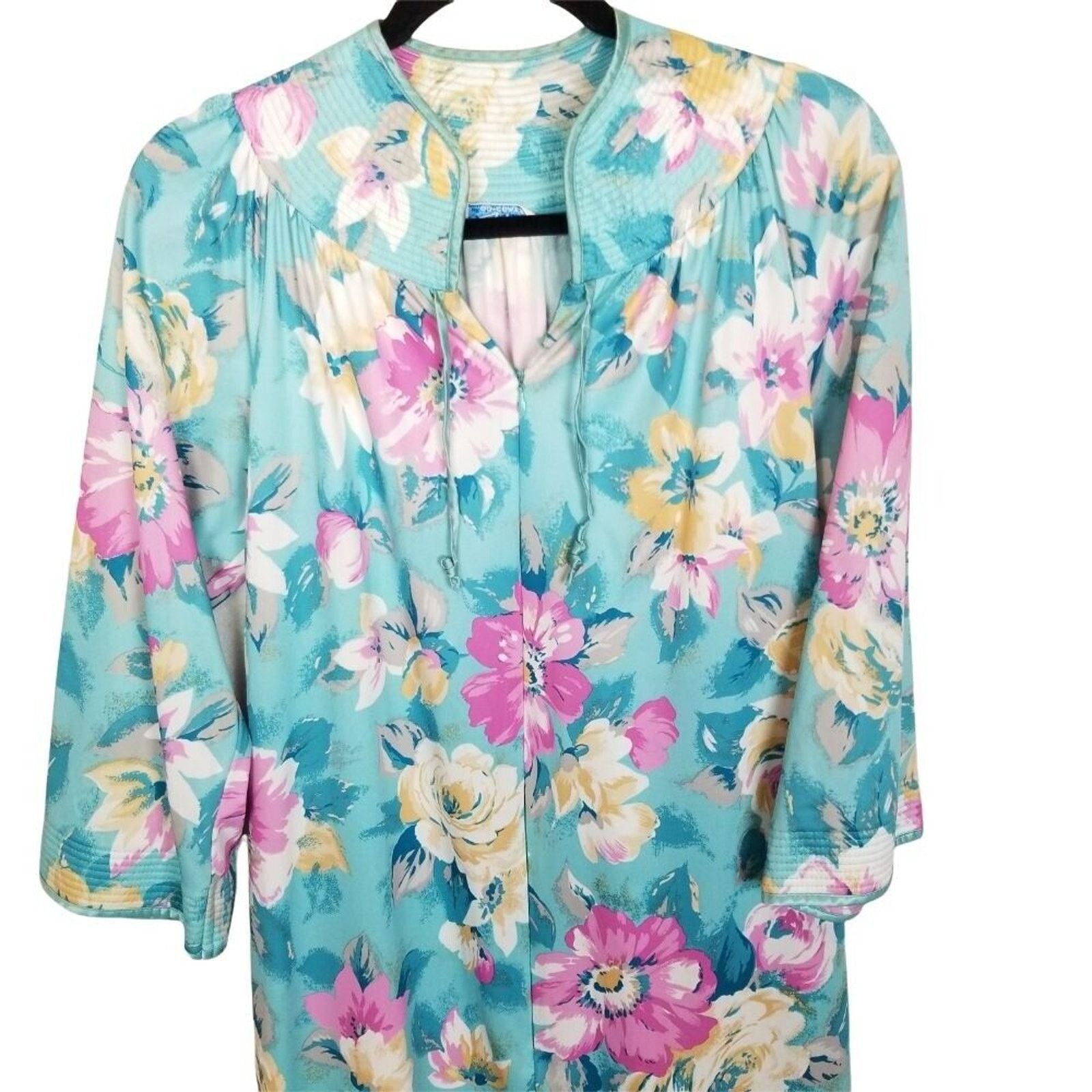 Vintage Vintage Evelyn Pearson Womens House Coat Patio Dress Floral Size ONE SIZE - 2 Thumbnail
