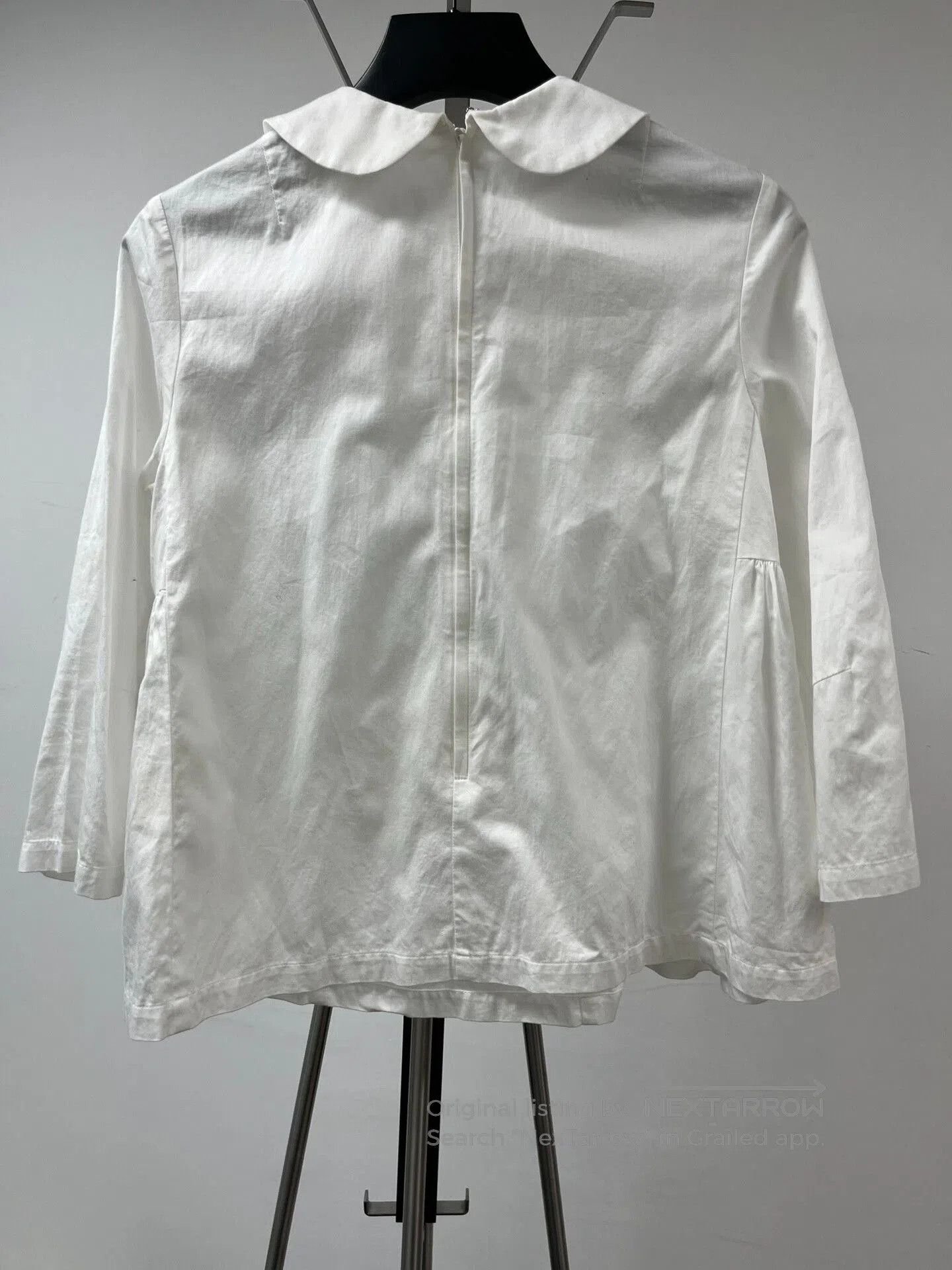 Comme des Garcons white collared blouse with tie detail. Size M / US 6-8 / IT 42-44 - 2 Thumbnail