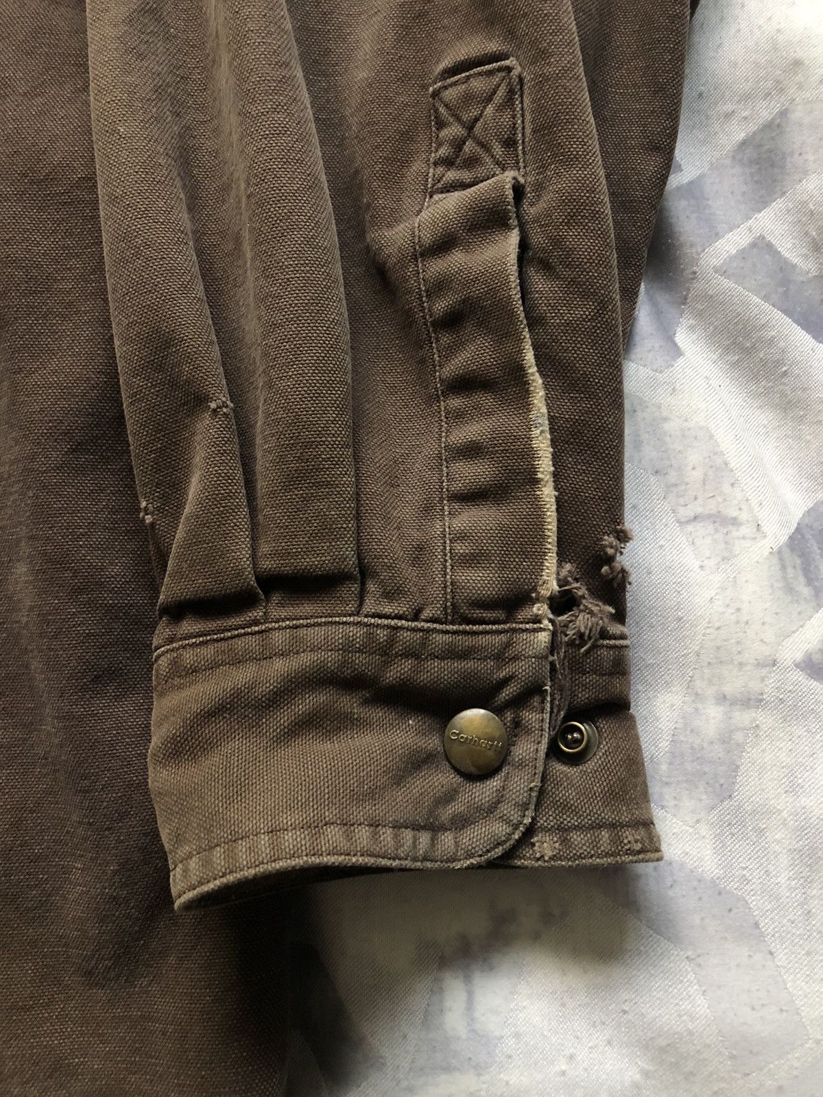 Carhartt × Vintage Vintage Carhartt S296 DKB Flannel-Lined Canvas Shirt-Jacket Size US XL / EU 56 / 4 - 8 Thumbnail