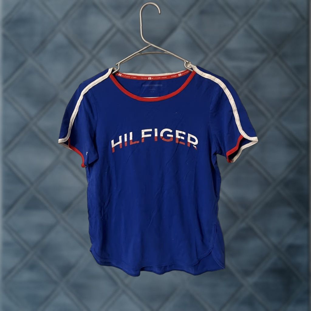 Tommy Hilfiger Tommy Hilfiger Sports Women’s Shirt Adult Small Blue Embroidered Side 90s? Size S / US 4 / IT 40 - 1 Thumbnail