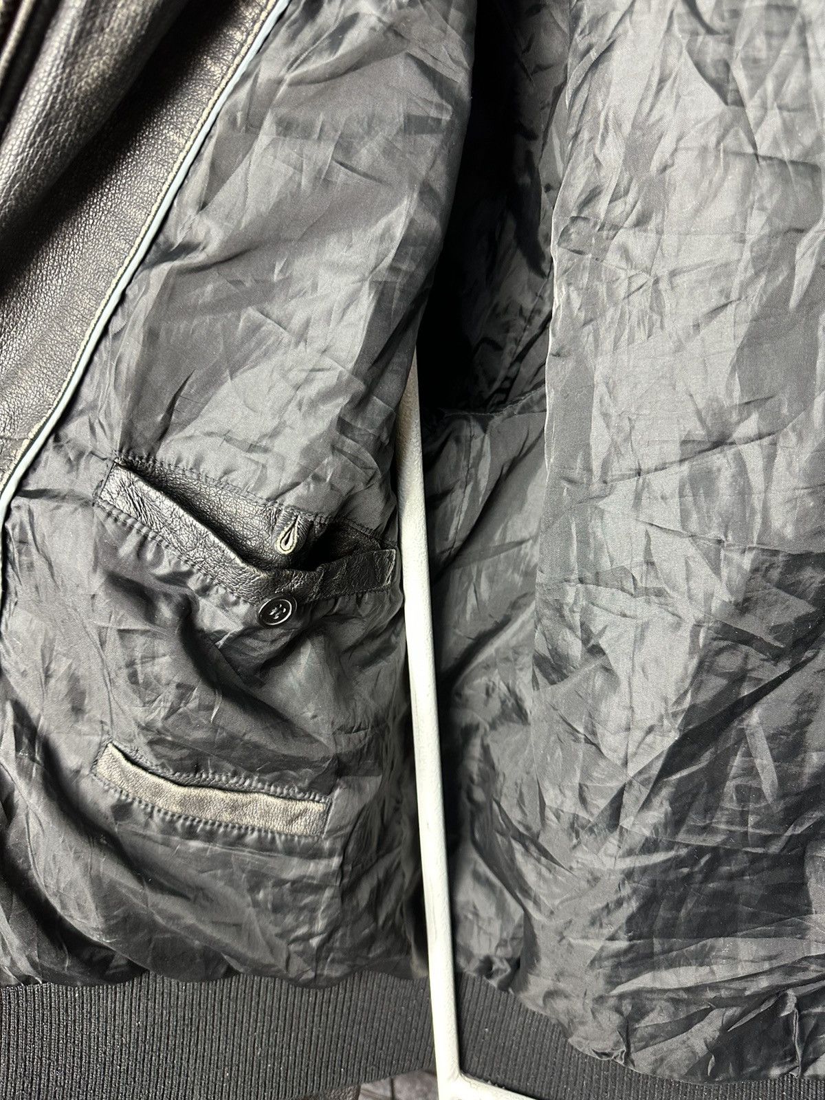 Genuine Leather Manguun Streetwear Elastic Hem Genuine Leather Jacket Size M Size US M / EU 48-50 / 2 - 7 Thumbnail