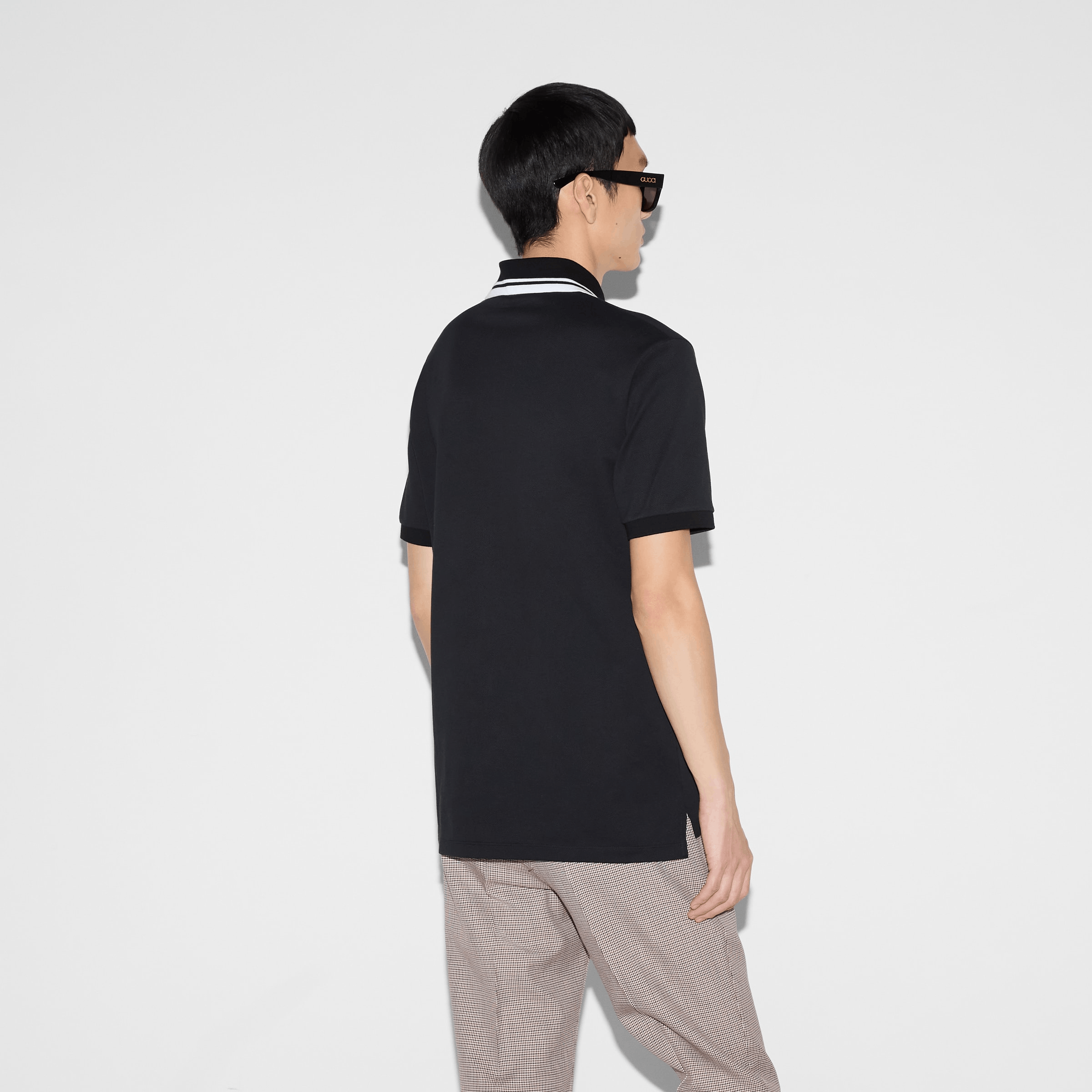 Designer Basic Black Polo Shirt for Men, Short Sleeve Collared Tee Size US M / EU 48-50 / 2 - 4 Thumbnail