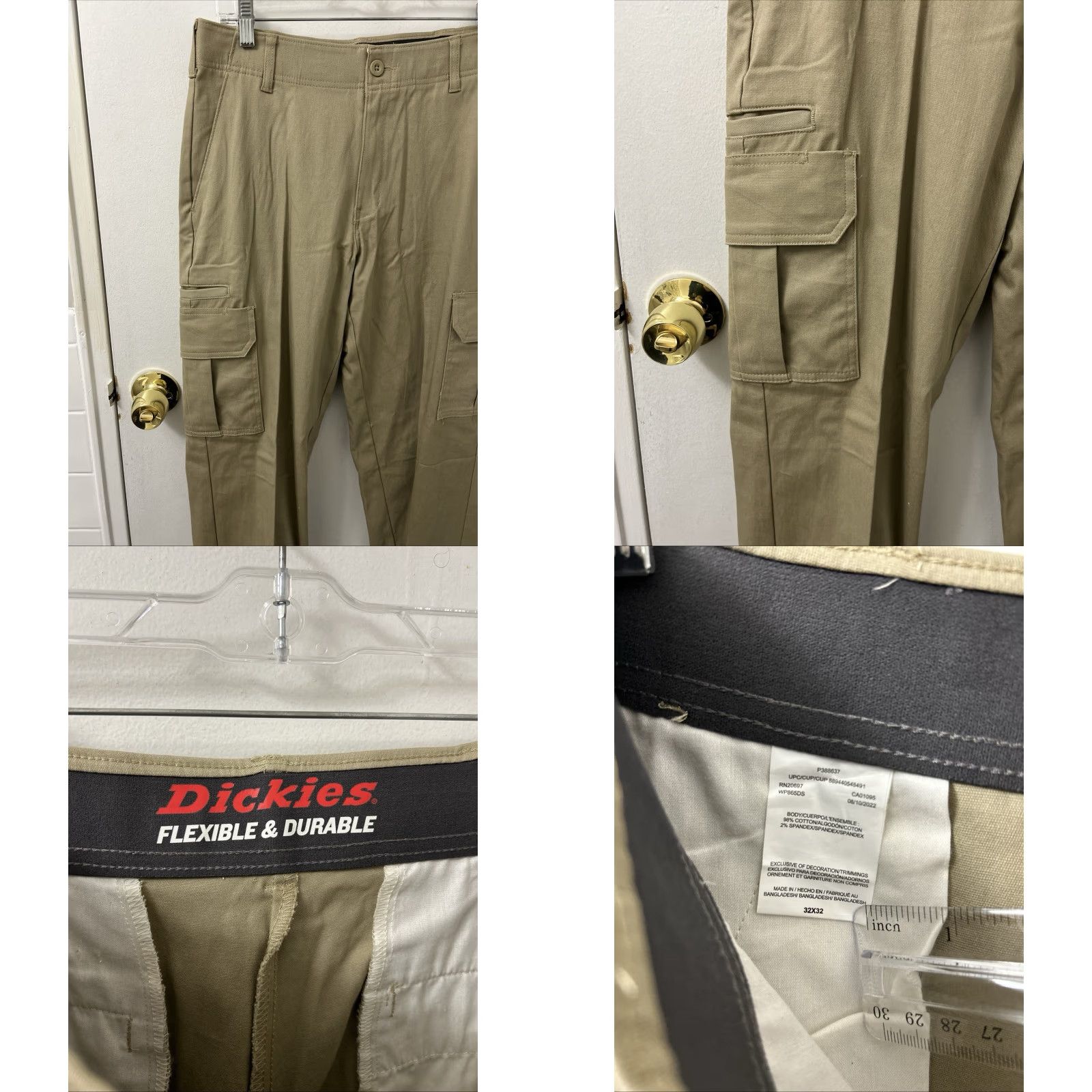 Dickies Dickies Flex Cargo Pants Mens 32x32 Tan Beige Cargo Pockets Regular Fit Straight Leg NWT Size US 32 / EU 48 - 8 Thumbnail