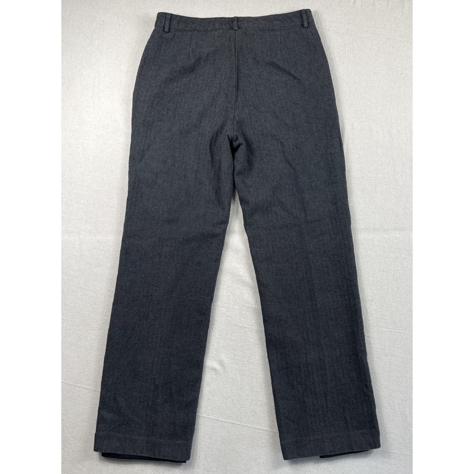 Vintage LL Bean Women’s Dress Pants Herringbone Straight Leg Lined Sz 10 Inseam 30” Grey Size 32" / US 10 / IT 46 - 3 Thumbnail