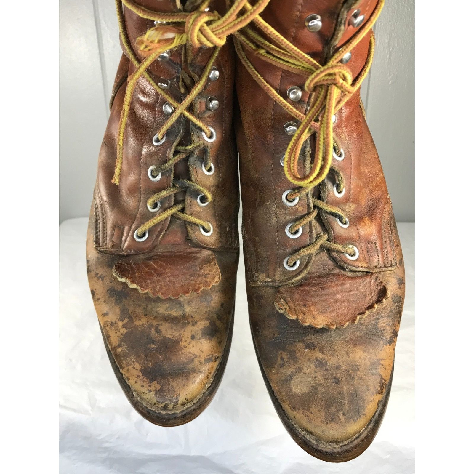 Roper Vintage DD Tuff USA High-Quality Brown Leather Lace-Up Roper Size US 7.5 / EU 40-41 - 6 Thumbnail