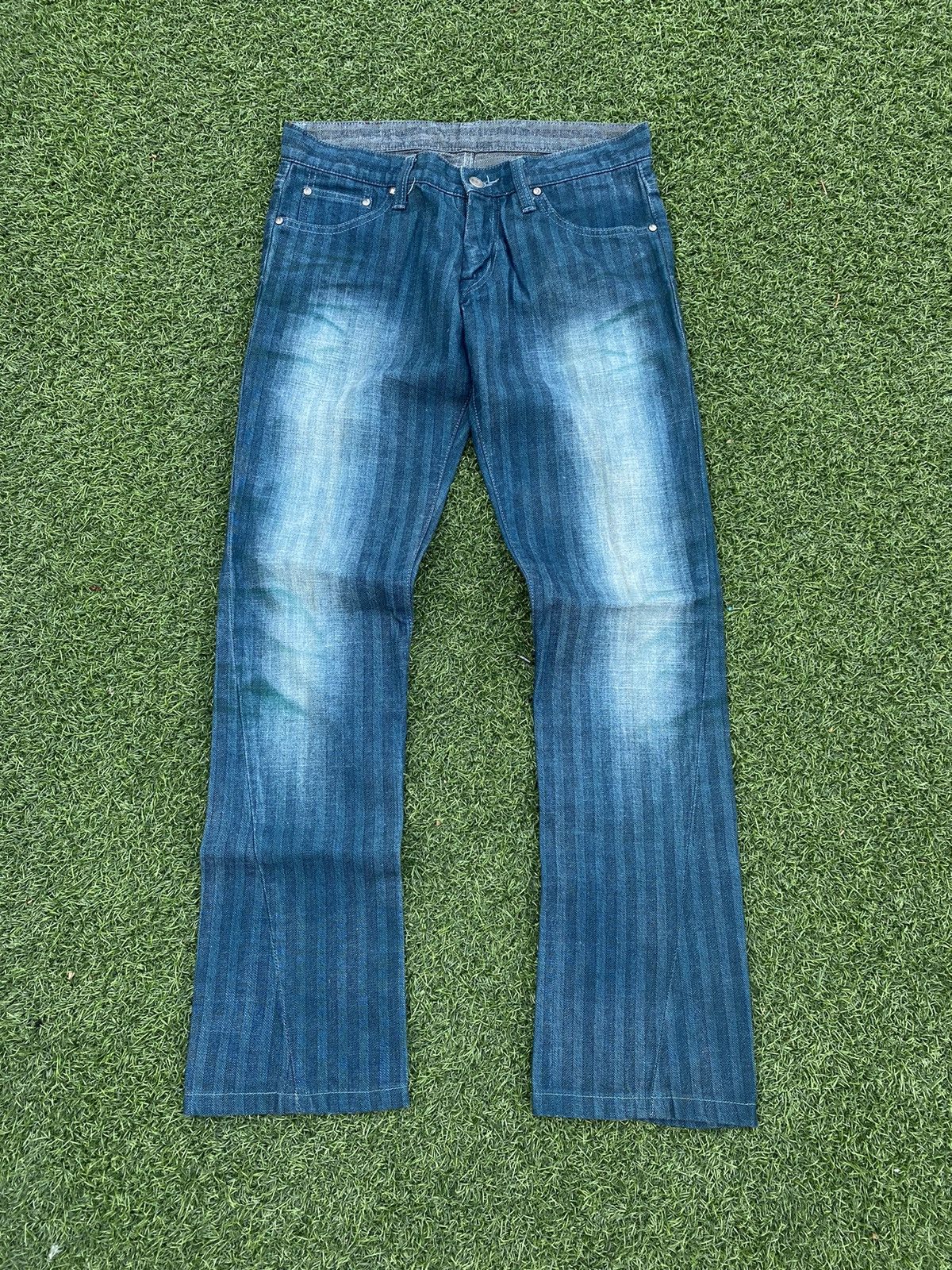 Tornado Mart TORNADO MART STRIPE FLARED JEANS 💥 Size US 29 - 1 Thumbnail