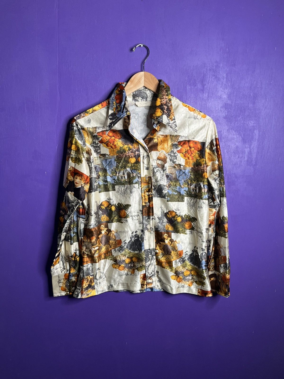 Vintage Vintage 70s Fruits floral silky button up Size US M / EU 48-50 / 2 - 1 Thumbnail