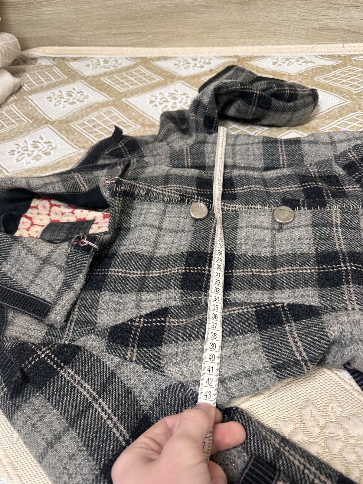 Marithe + Francois Girbaud 🔥 Marithe Francois Girbaud Wool Coat Jacket Check Pattern Size M / US 6-8 / IT 42-44 - 20 Thumbnail