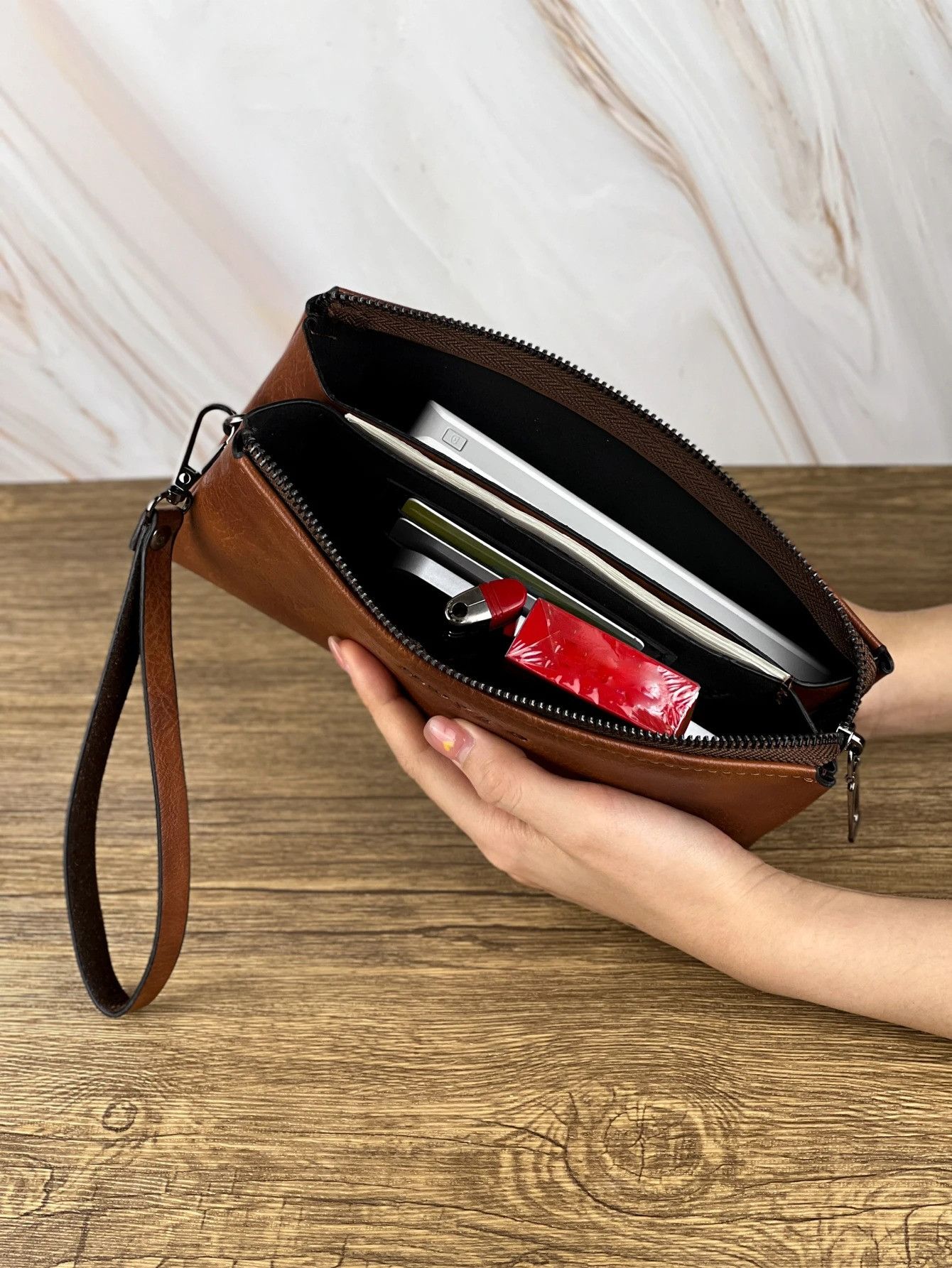 Vintage Retro Clutch Bag Wallet Business Size ONE SIZE - 5 Thumbnail
