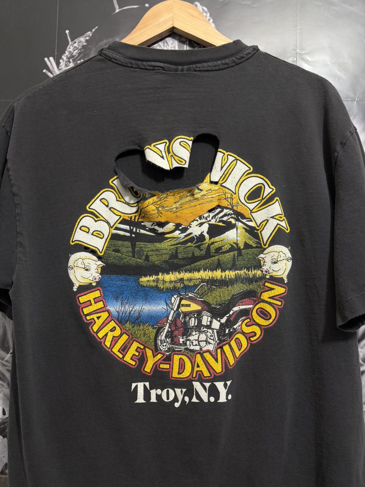 Harley Davidson HARLEY DAVIDSON VINTAGE SHIRT 1990’s THRASHED Size US L / EU 52-54 / 3 - 5 Thumbnail
