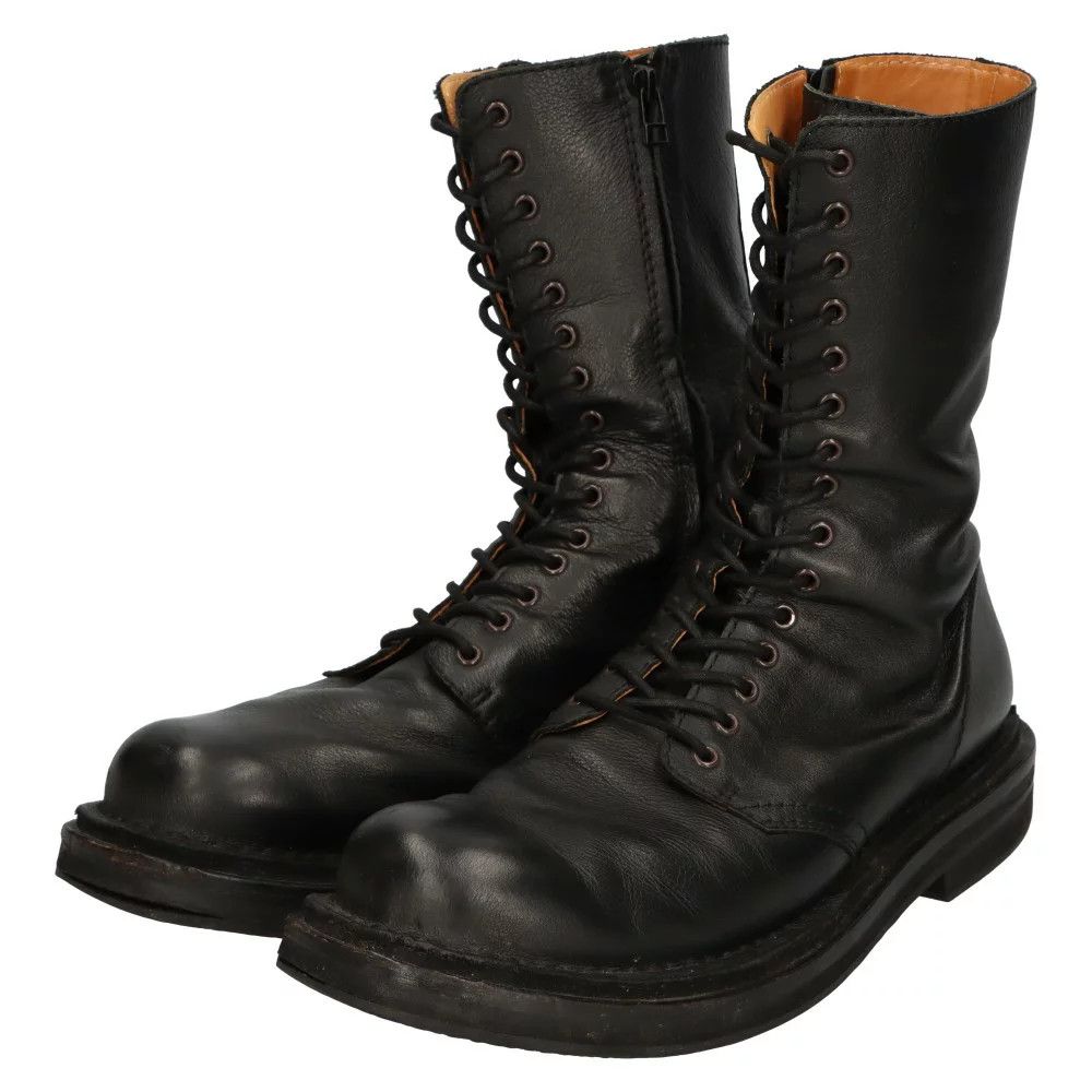 Yohji Yamamoto 21AW MAT OILED LEATHER MILITARY BOOTS Size US 10 / EU 43 - 1 Thumbnail