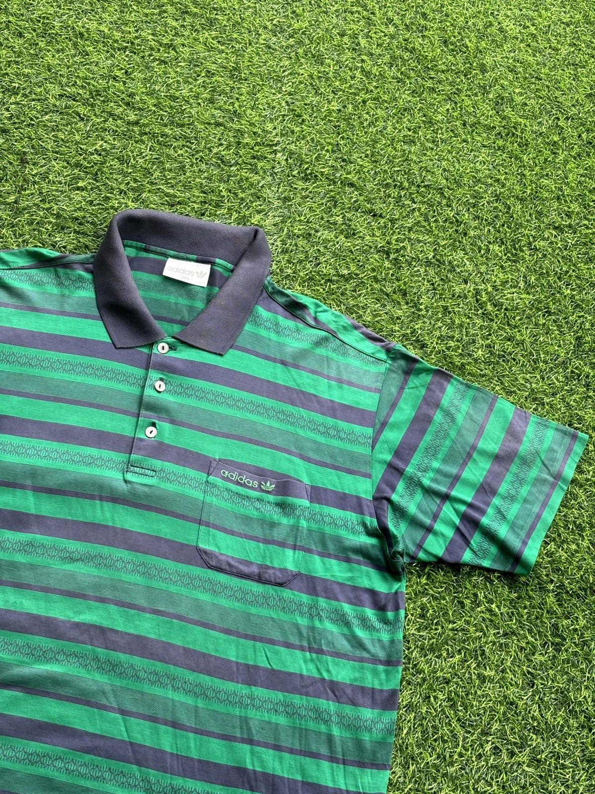 Adidas Vintage Adidas Stripe Pocket Shirt Size US L / EU 52-54 / 3 - 3 Thumbnail