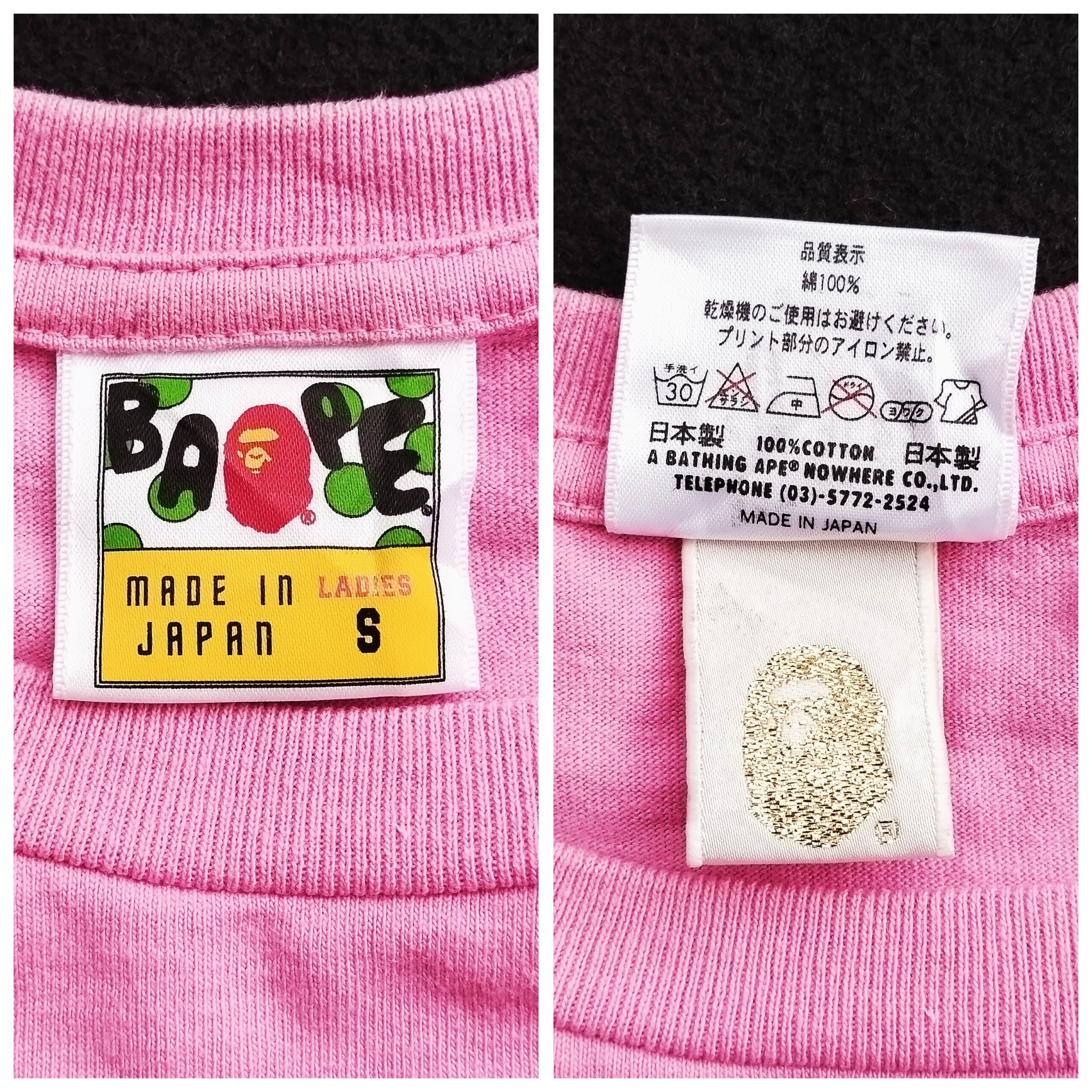 Bape Bape Point Ape and Sta Pink Tee Size S / US 4 / IT 40 - 6 Thumbnail