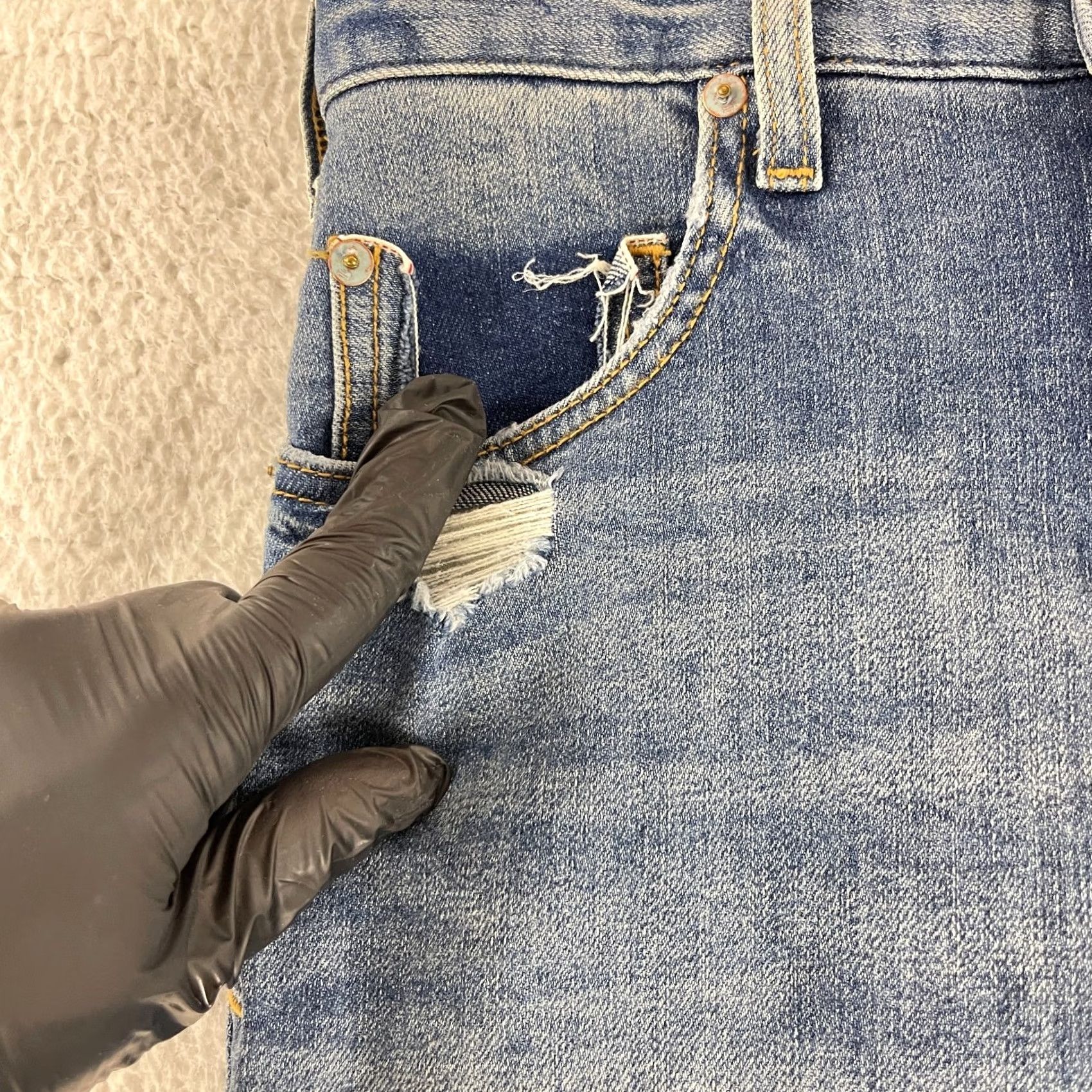 Vintage Pilcro Vintage Straight Jeans Womens Size 29 Blue Denim High-Rise Distressed Jeans Size 29" - 5 Thumbnail